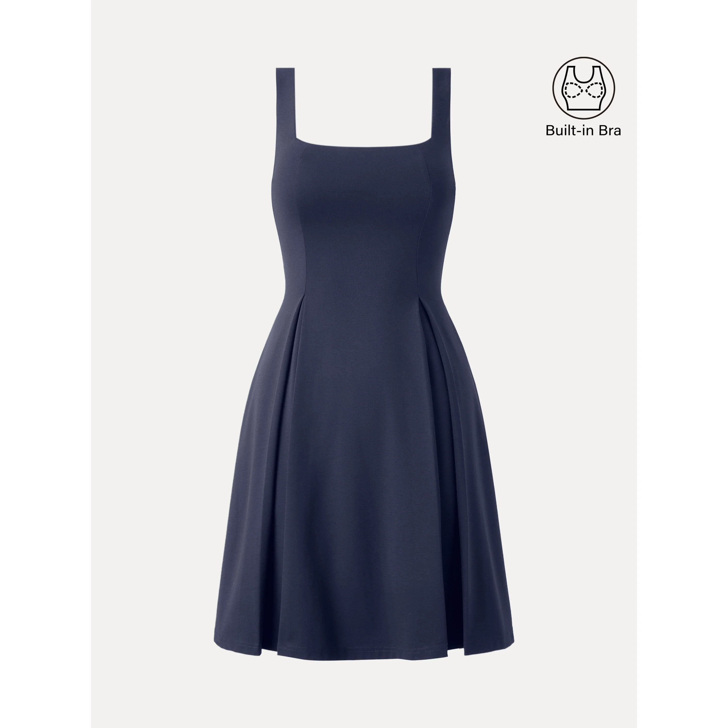 Square Neck Fit-and-flare Mini Bra Dress - Image 13