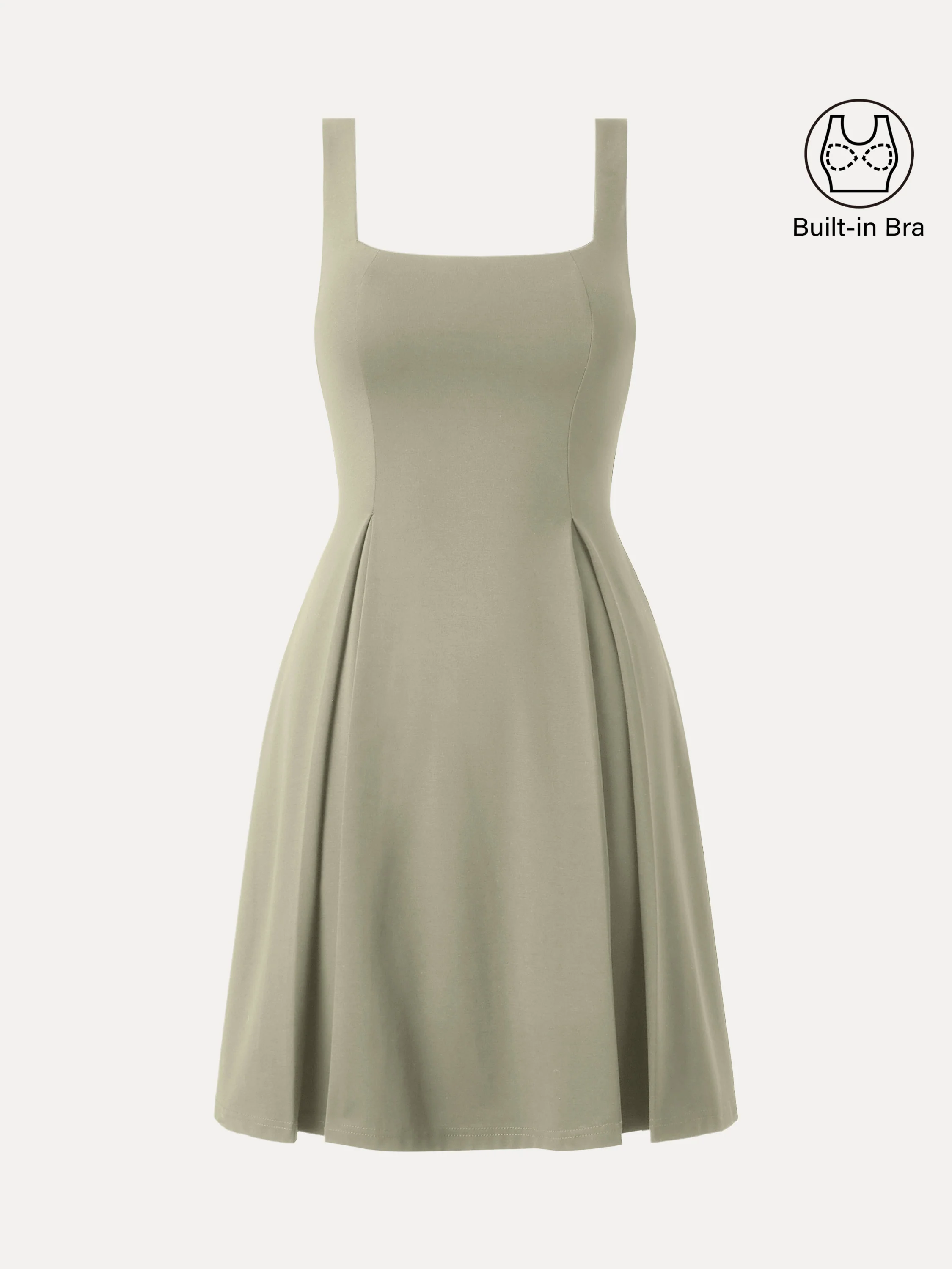 Square Neck Fit-and-flare Mini Bra Dress - Image 14