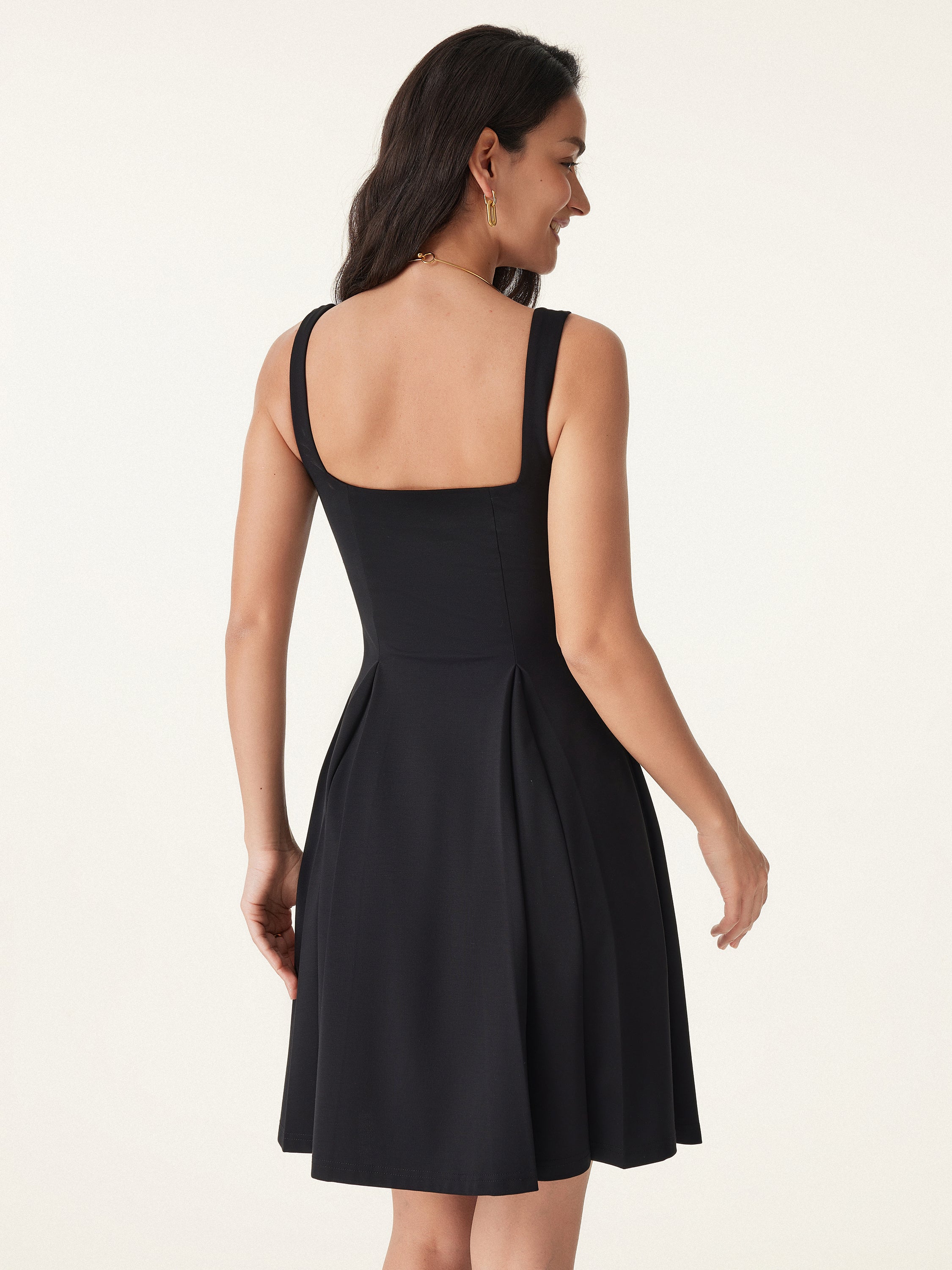 Square Neck Fit-and-flare Mini Bra Dress - Image 9