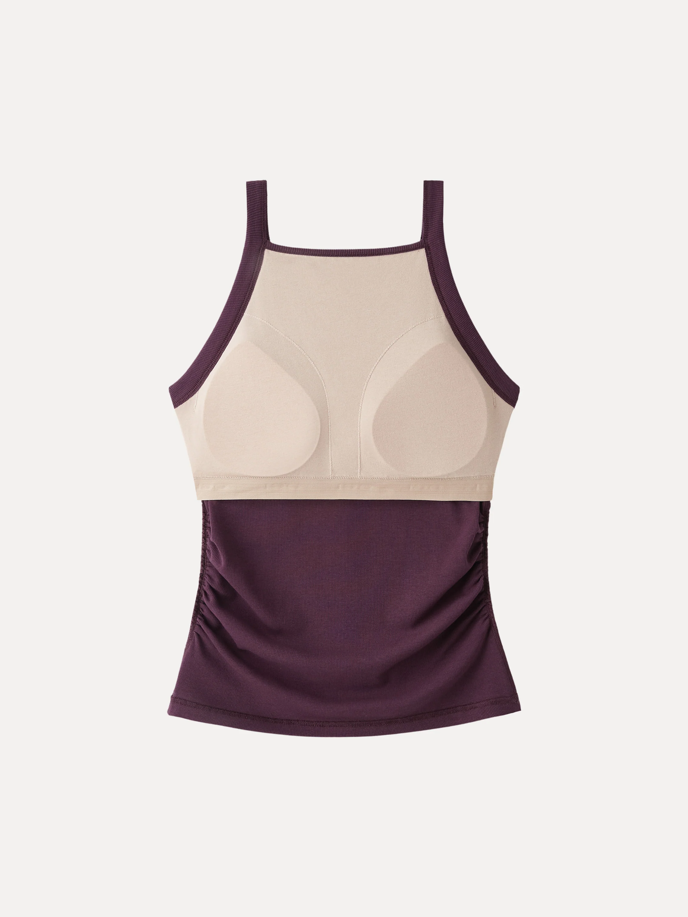 Square Neck Ruched Rib Bra Tank - Image 10