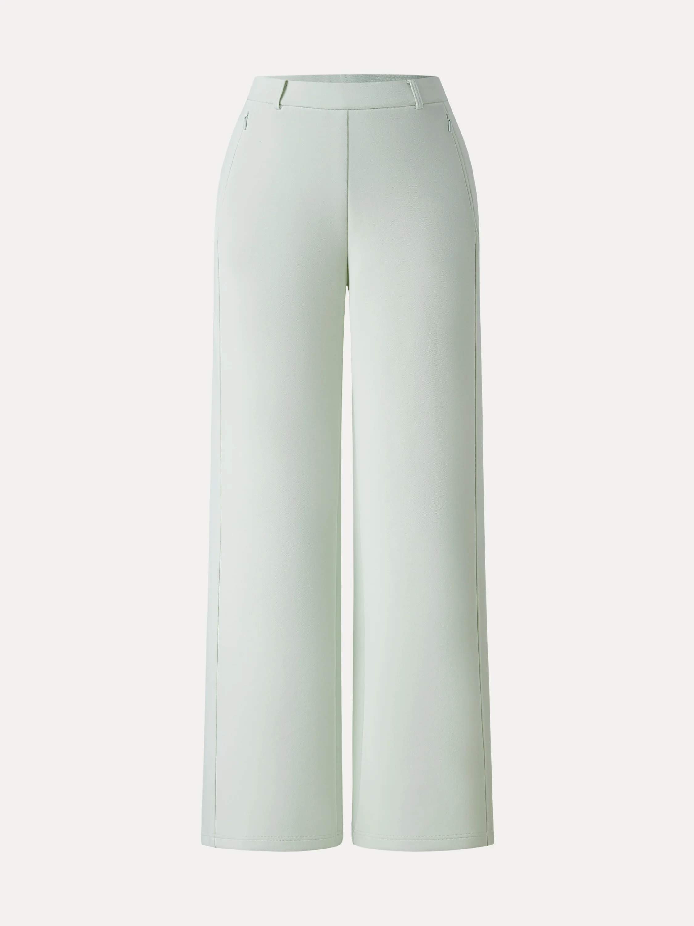 Stretch Cotton Blend Slimming High Rise Wide Leg Pants - Image 13