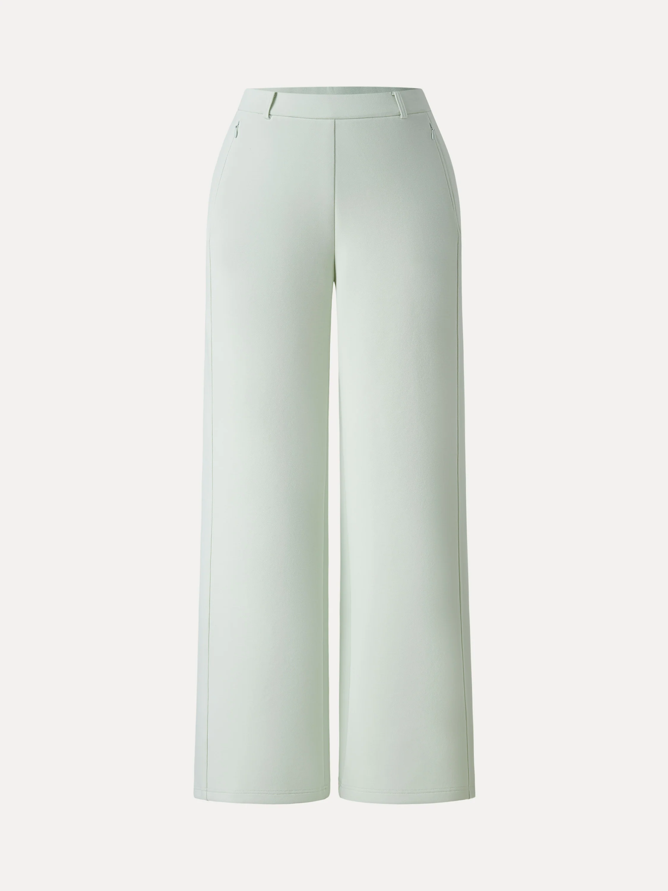 Stretch Cotton Blend Slimming High Rise Wide Leg Pants - Image 14