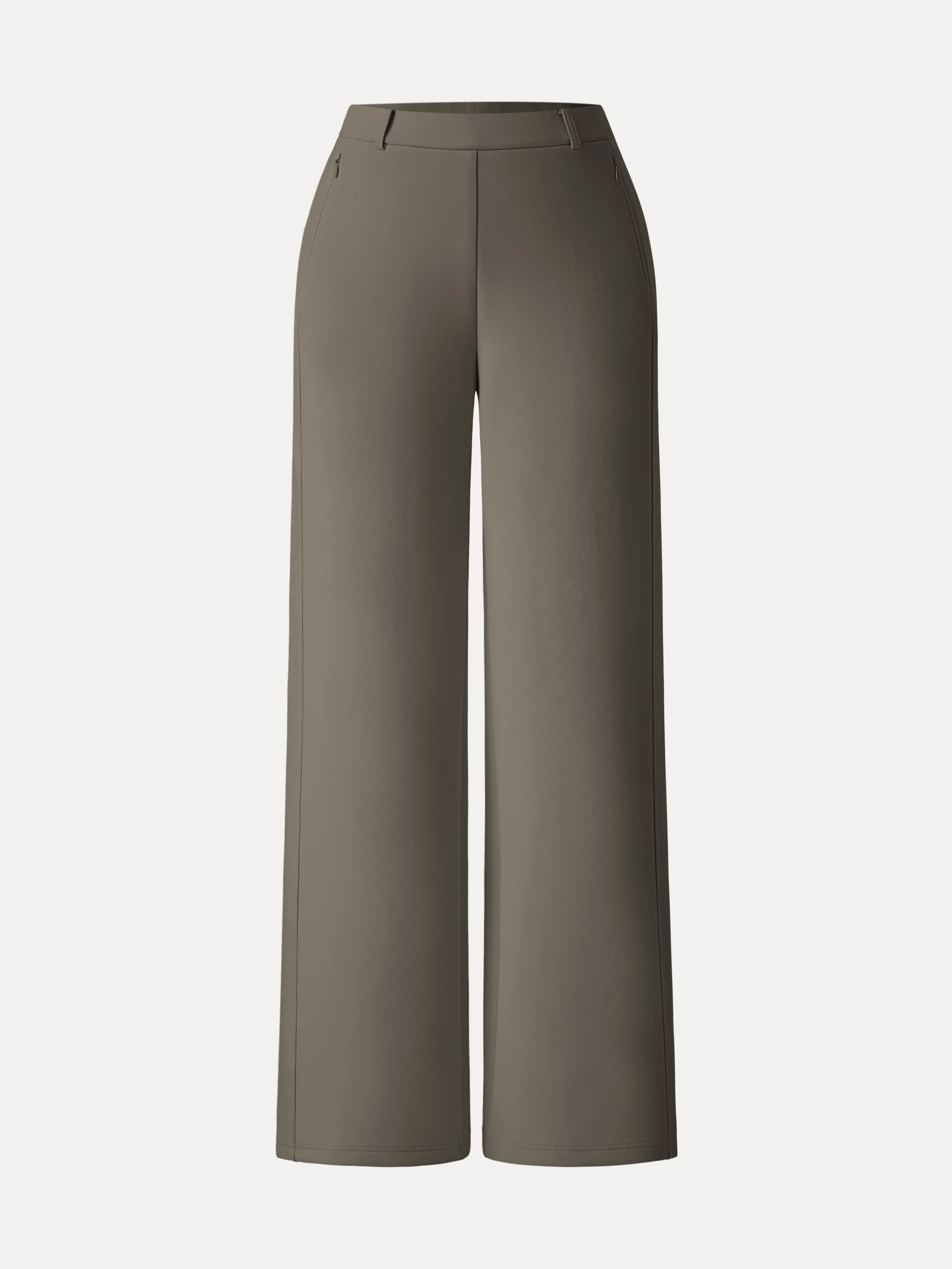 Stretch Cotton Blend Slimming High Rise Wide Leg Pants - Image 15
