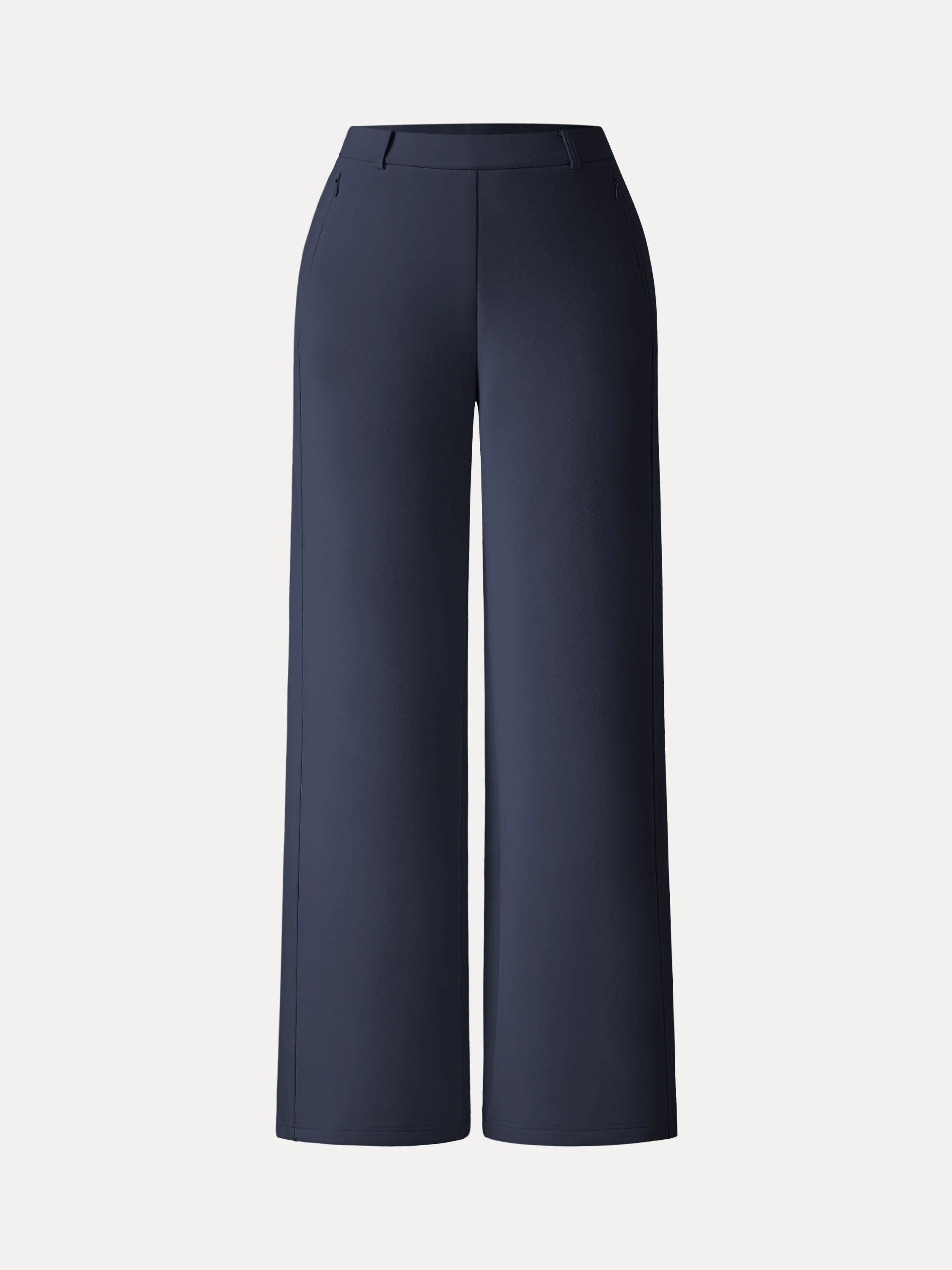 Stretch Cotton Blend Slimming High Rise Wide Leg Pants - Image 18