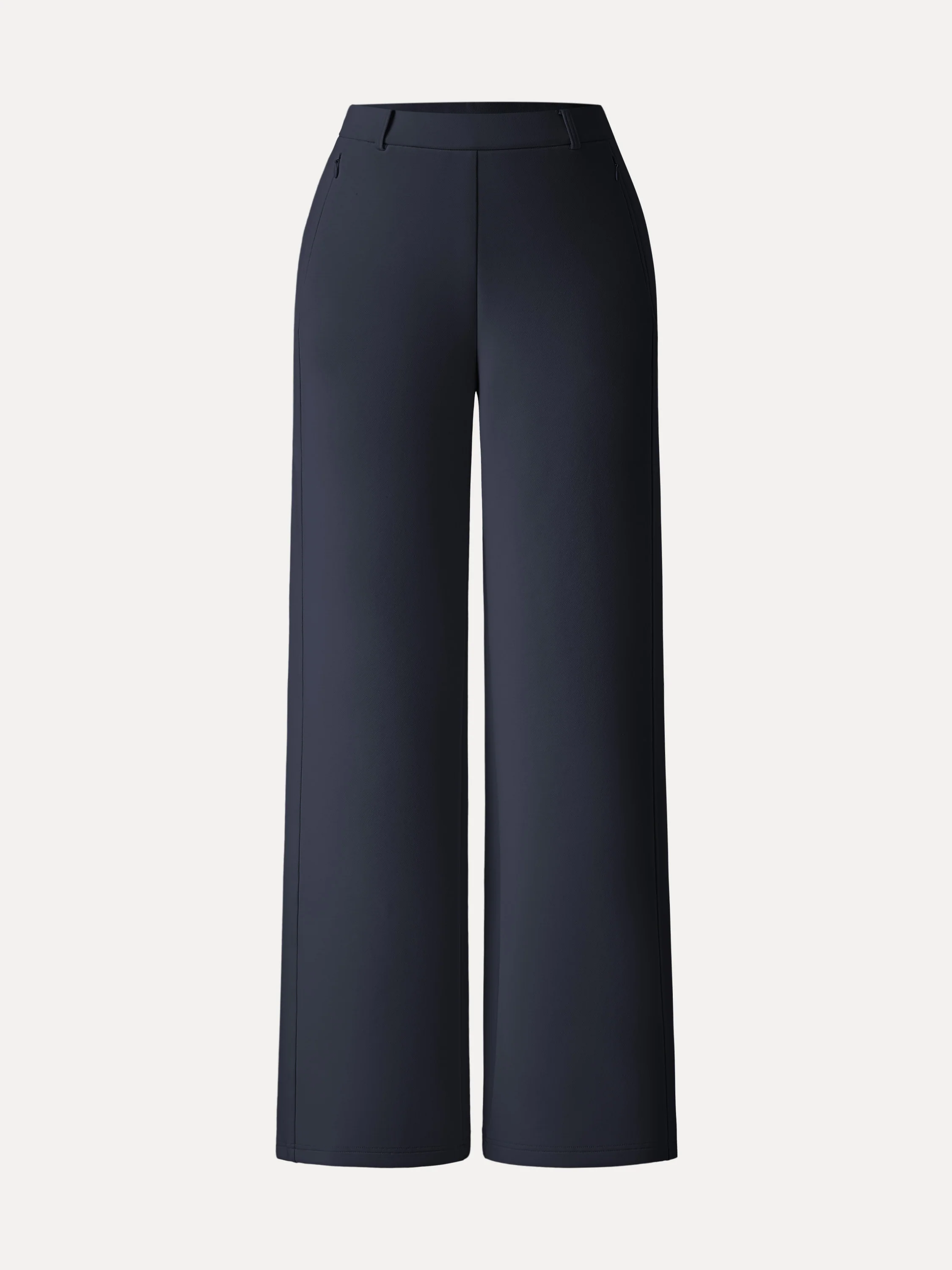 Stretch Cotton Blend Slimming High Rise Wide Leg Pants - Image 19