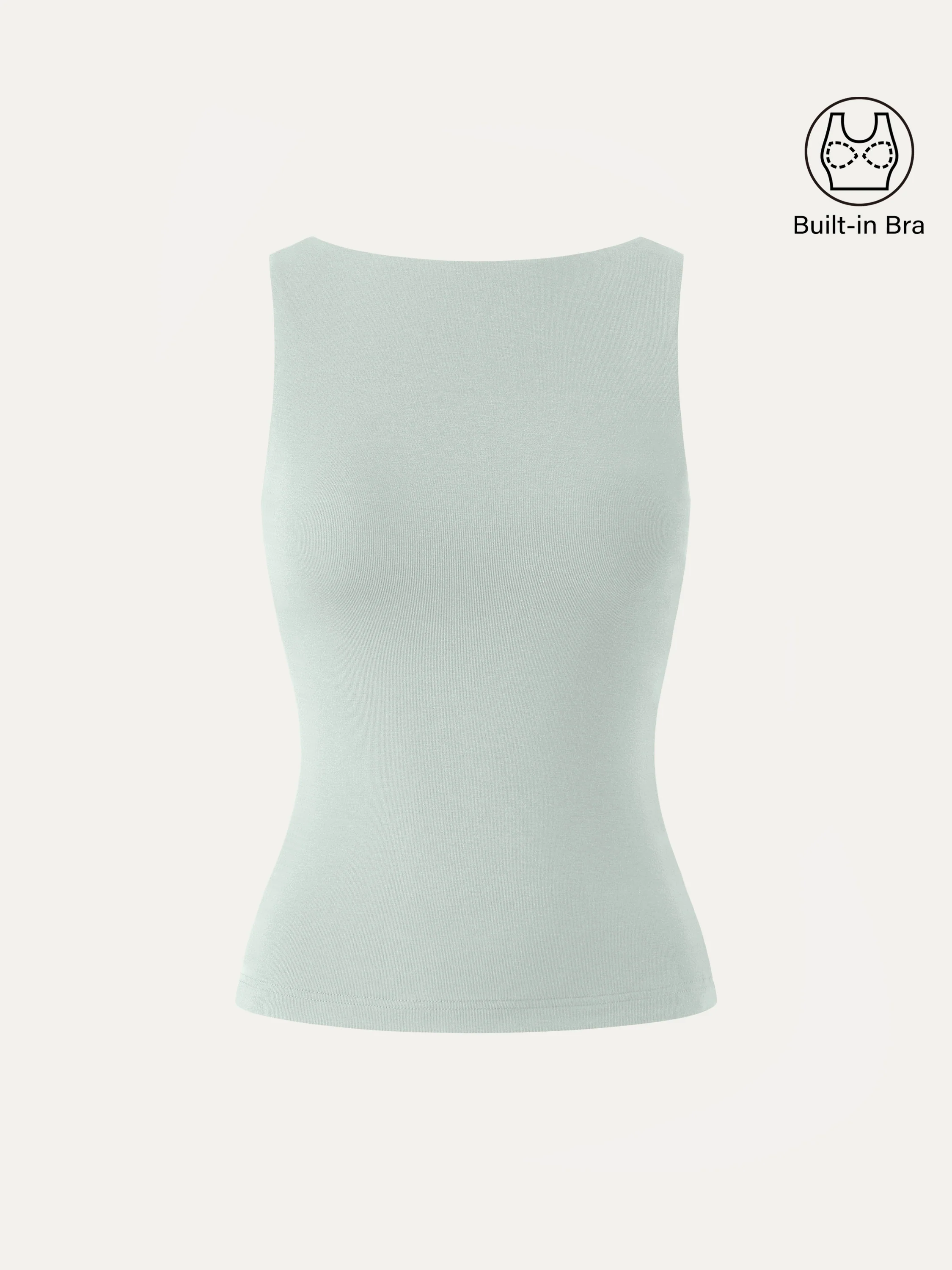 Stretch Cotton Boatneck Bra Tank - Image 21