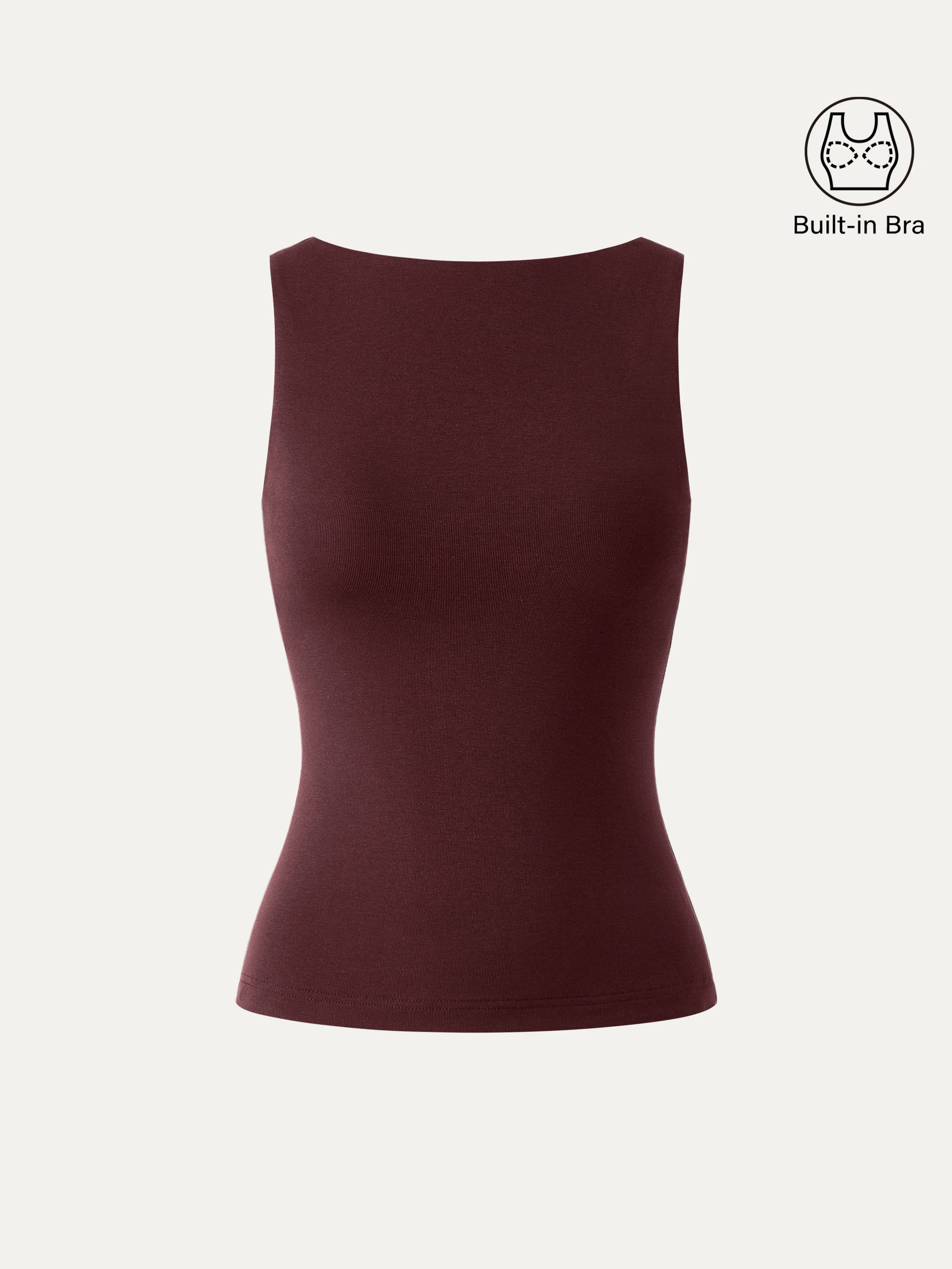 Stretch Cotton Boatneck Bra Tank - Image 3