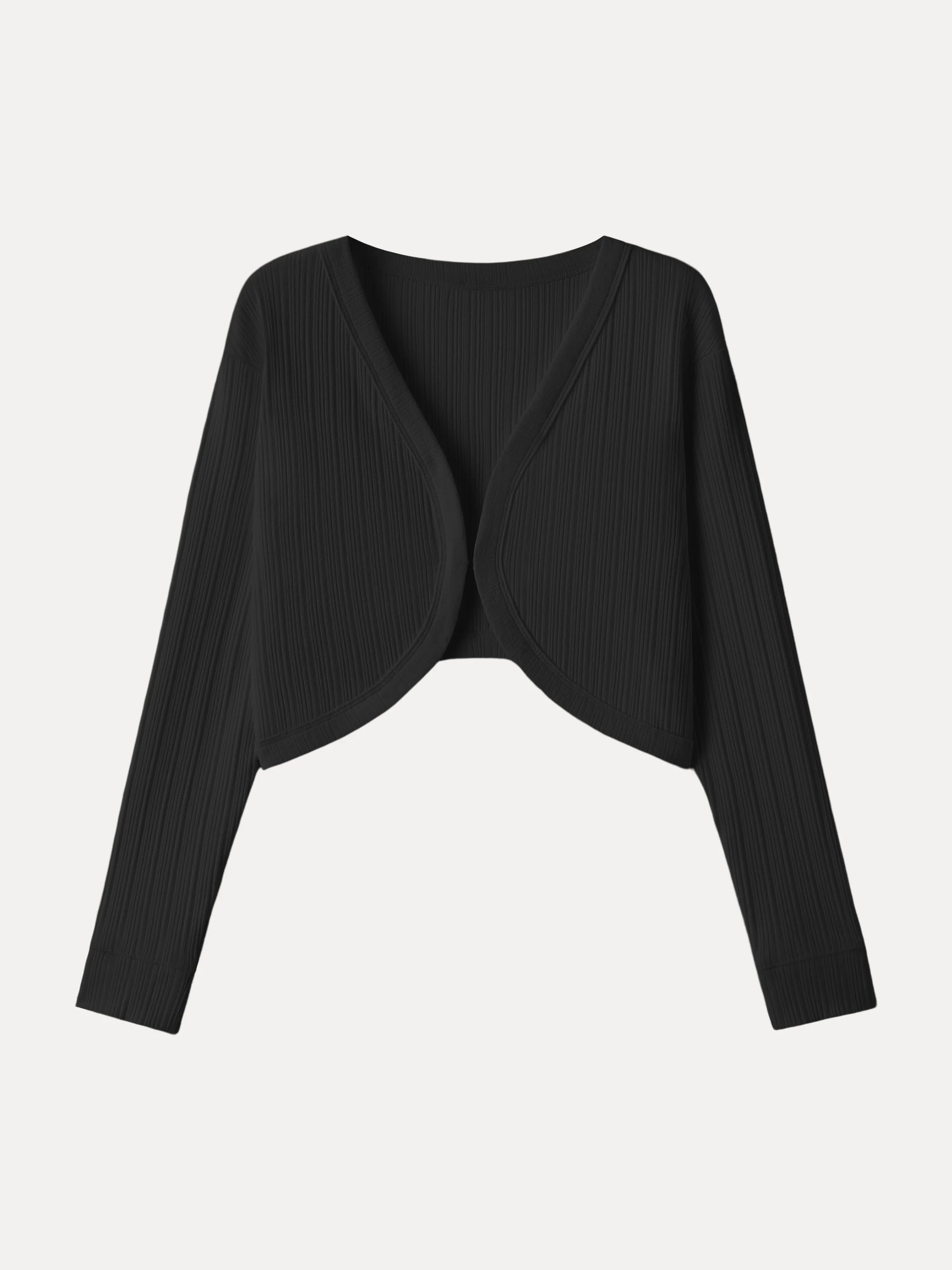 Stretch Cotton Cropped Textured Cardigan - Image 10