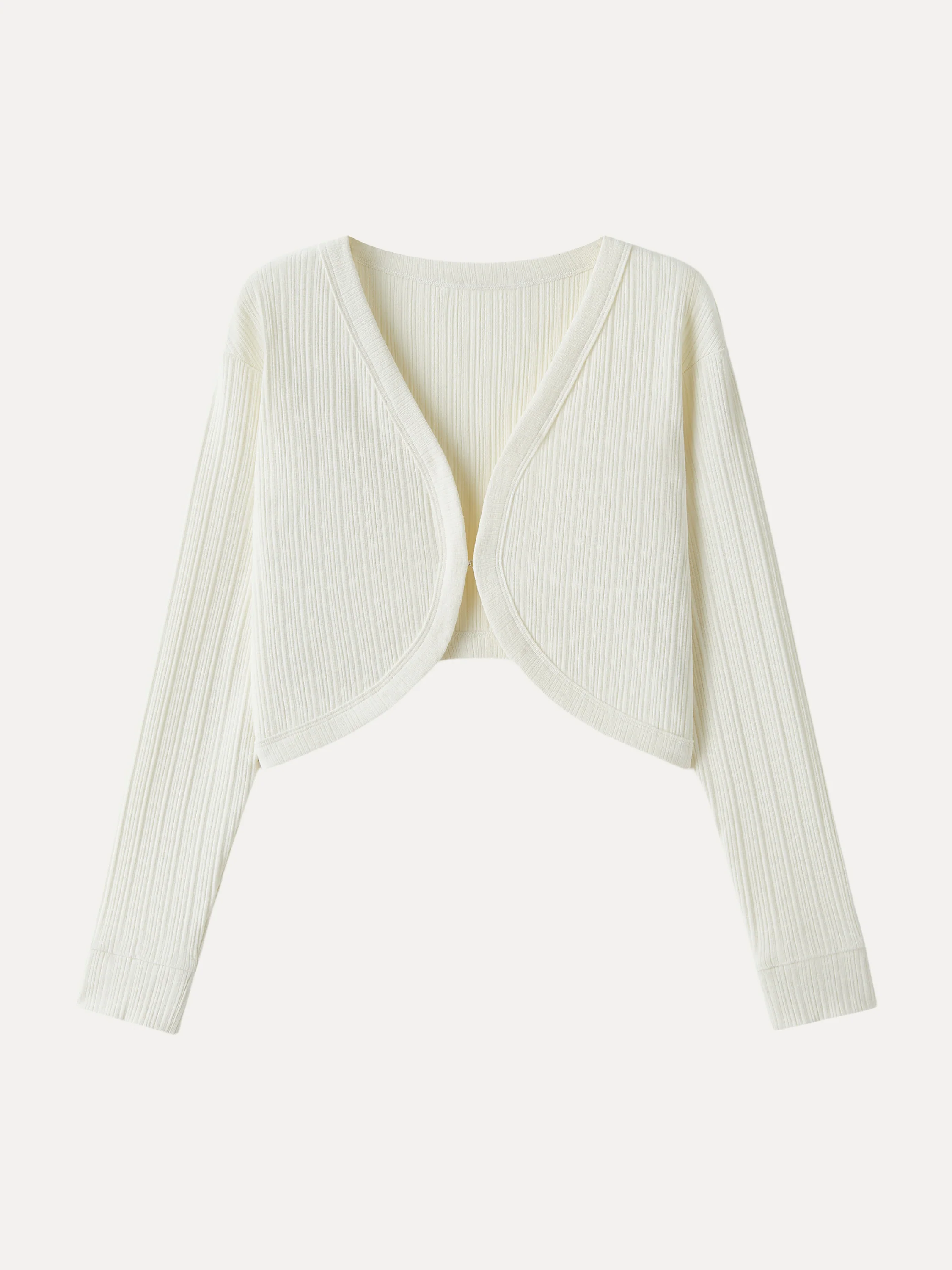 Stretch Cotton Cropped Textured Cardigan - Image 7