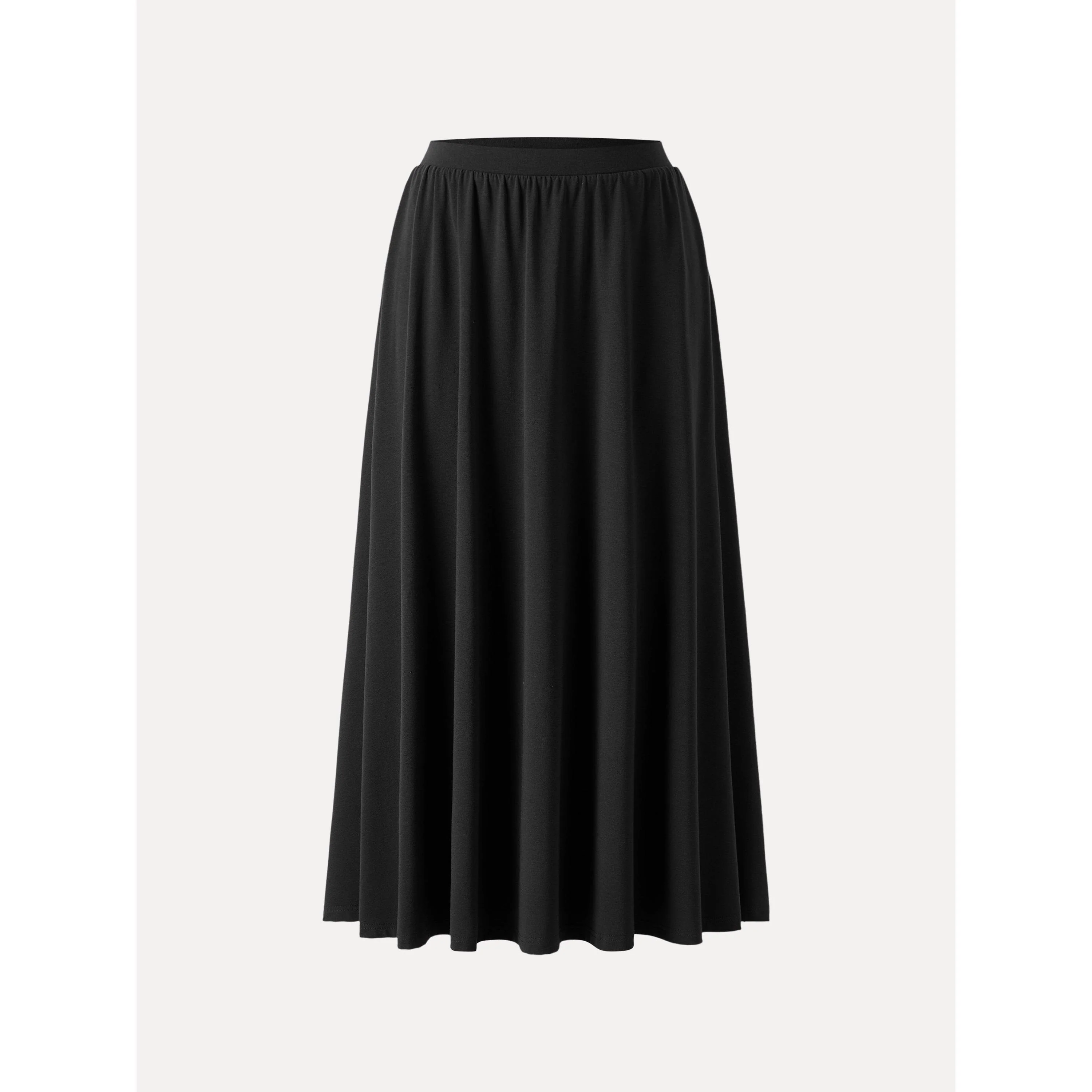 Stretch Cotton Maxi Umbrella Skirt with Pockets - Image 18
