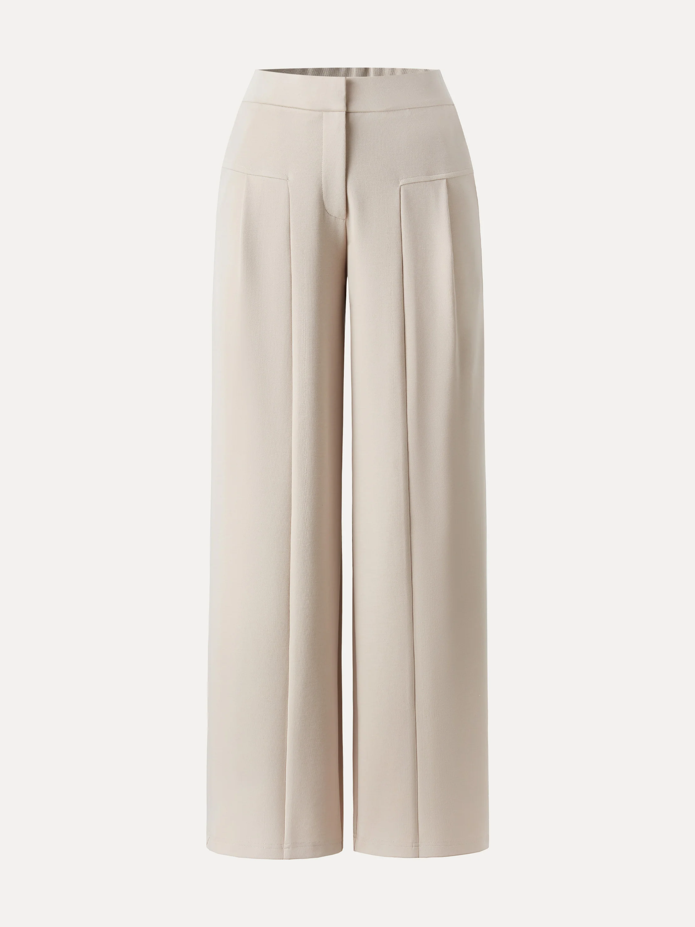Stretch Cotton Mid Rise Wide Leg Trouser - Image 11