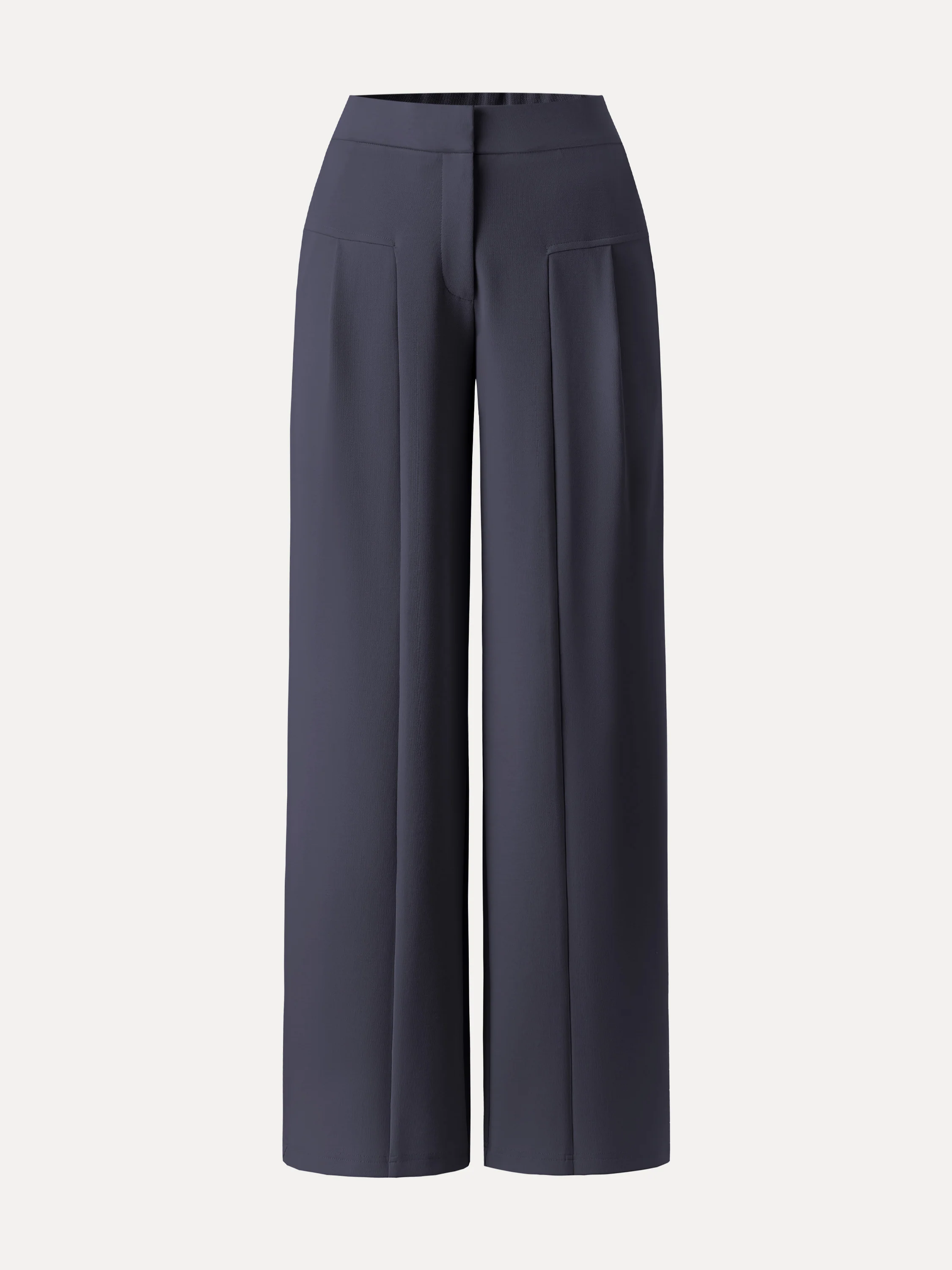 Stretch Cotton Mid Rise Wide Leg Trouser - Image 12
