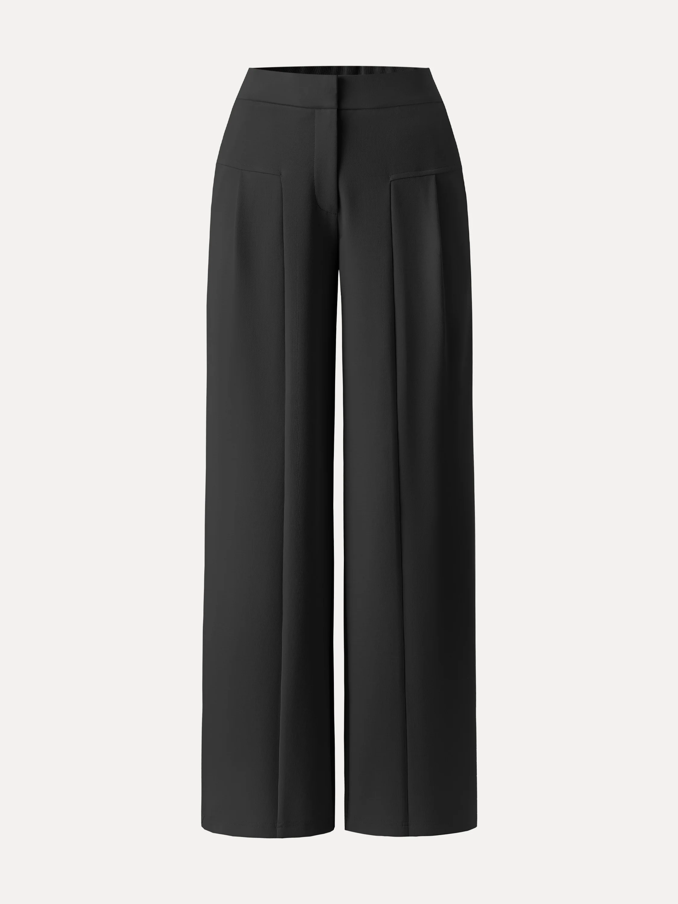 Stretch Cotton Mid Rise Wide Leg Trouser - Image 13