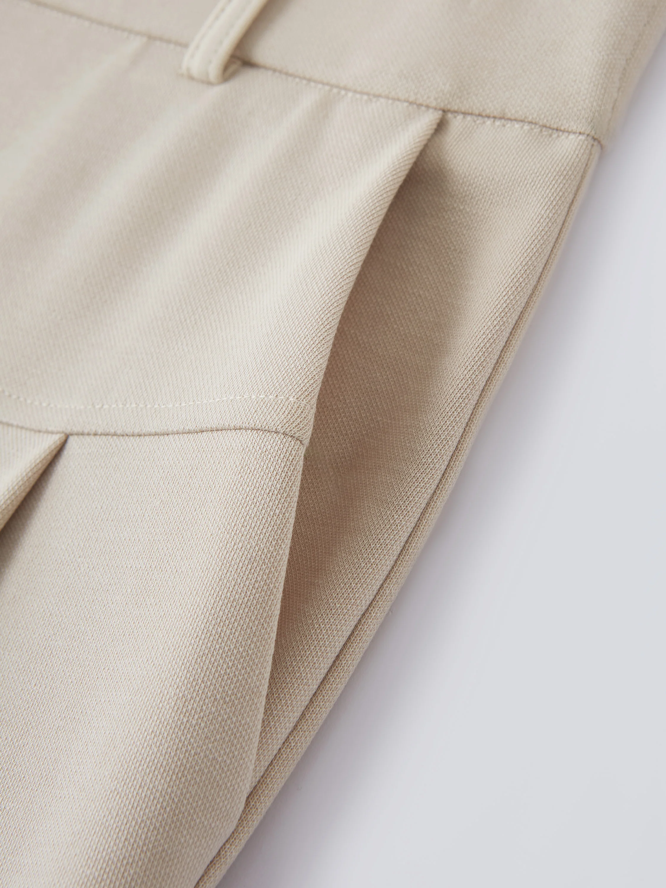 Stretch Cotton Mid Rise Wide Leg Trouser - Image 7