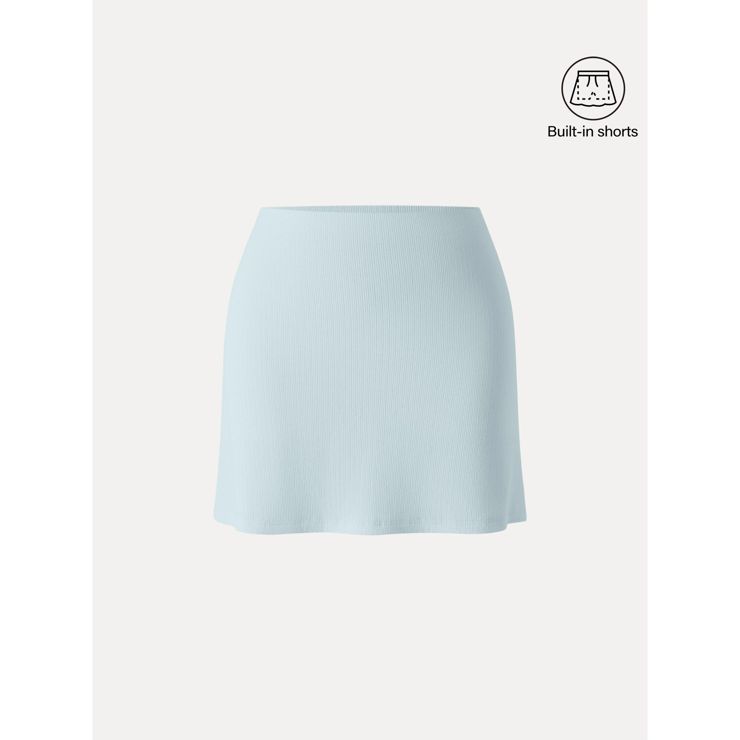 Stretch Cotton Pointelle A-line Mini Skirt with Built-in Shorts - Image 13