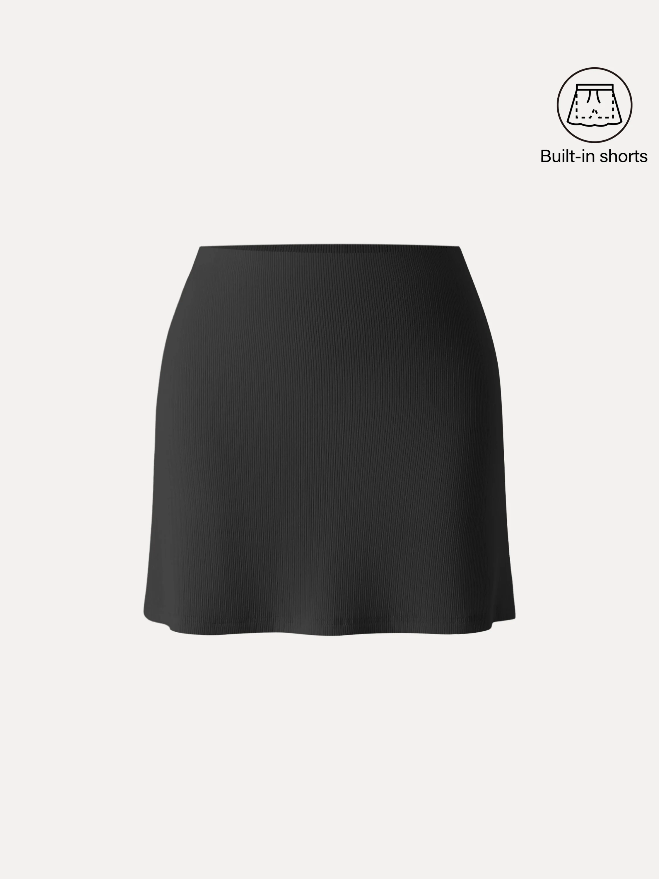 Stretch Cotton Pointelle A-line Mini Skirt with Built-in Shorts - Image 14