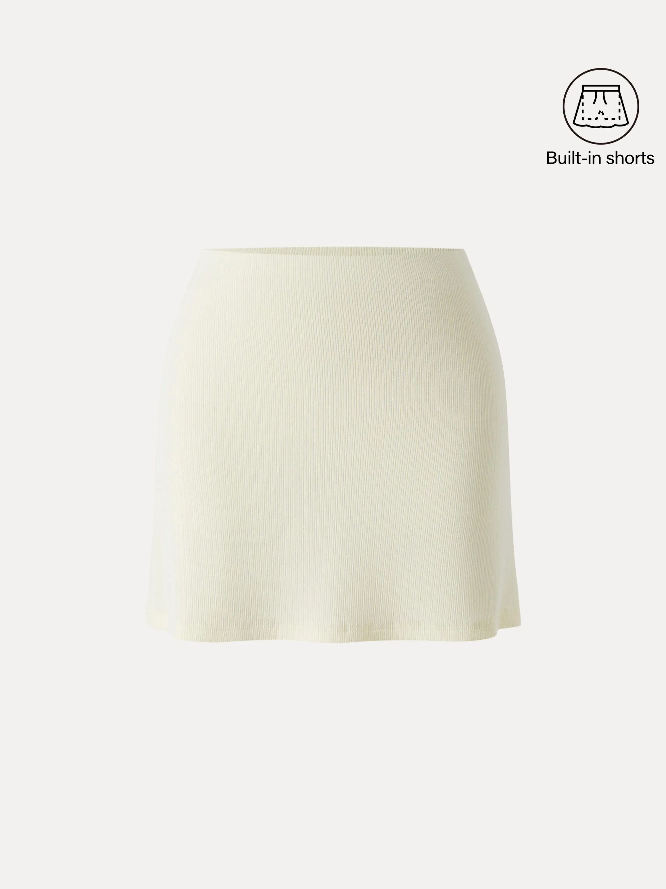 Stretch Cotton Pointelle A-line Mini Skirt with Built-in Shorts - Image 3
