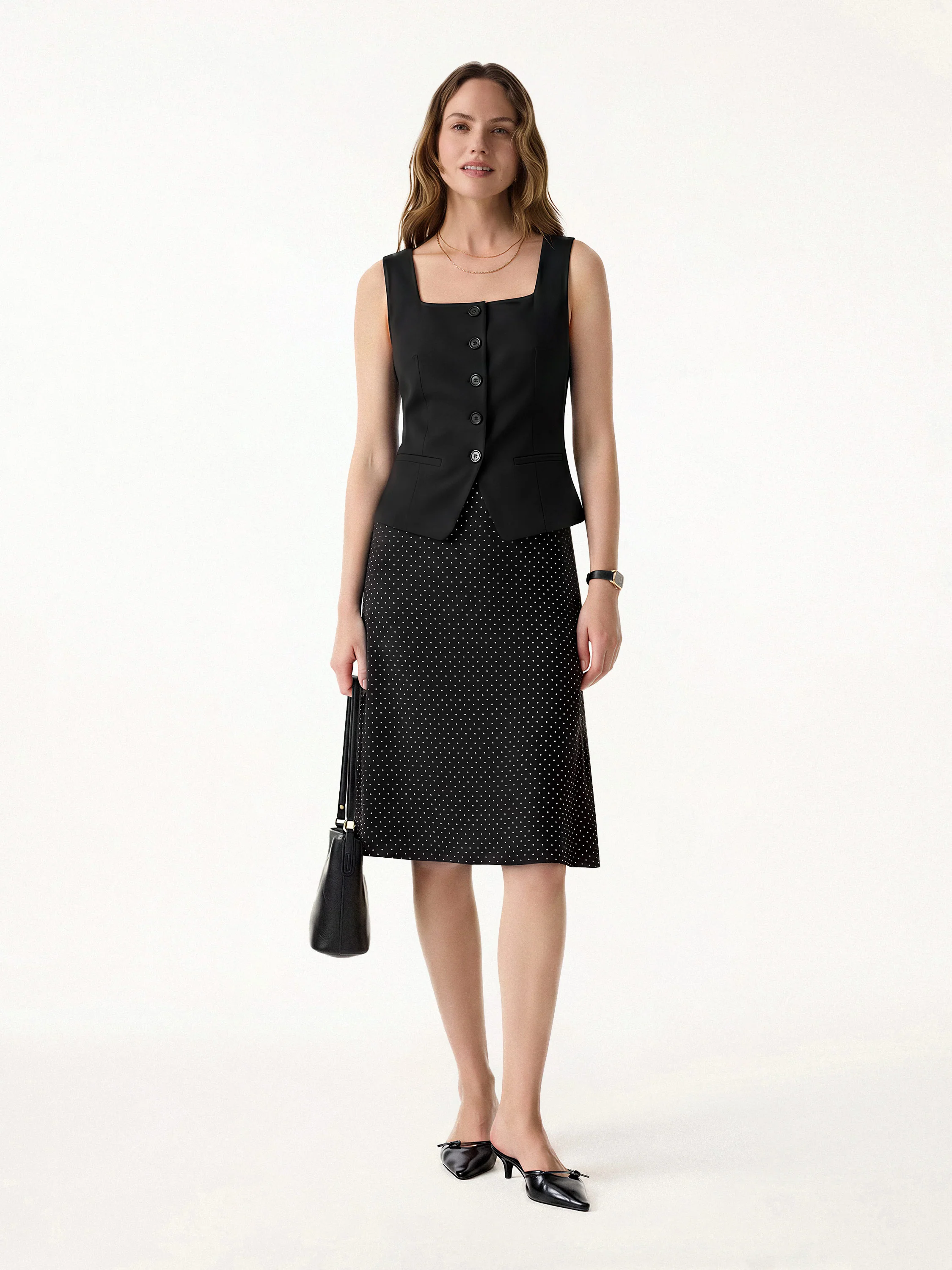 Stretch Cotton Polka Dot A-Line Flare Skirt Limited Edition - Image 19