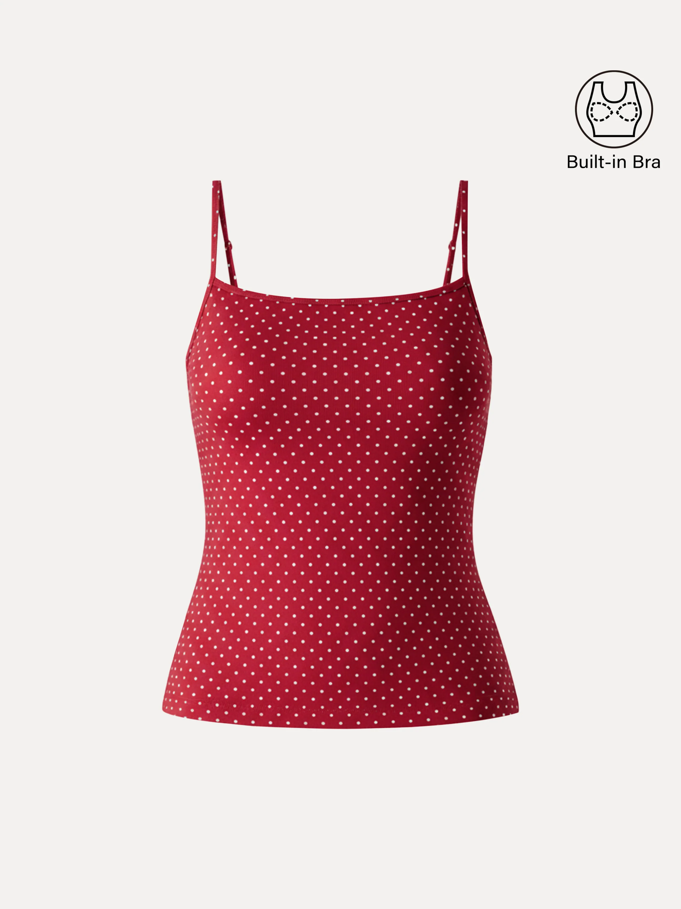 Stretch Cotton Polka Dot Adujstable Spaghetti Bra Top Limited Edition - Image 2