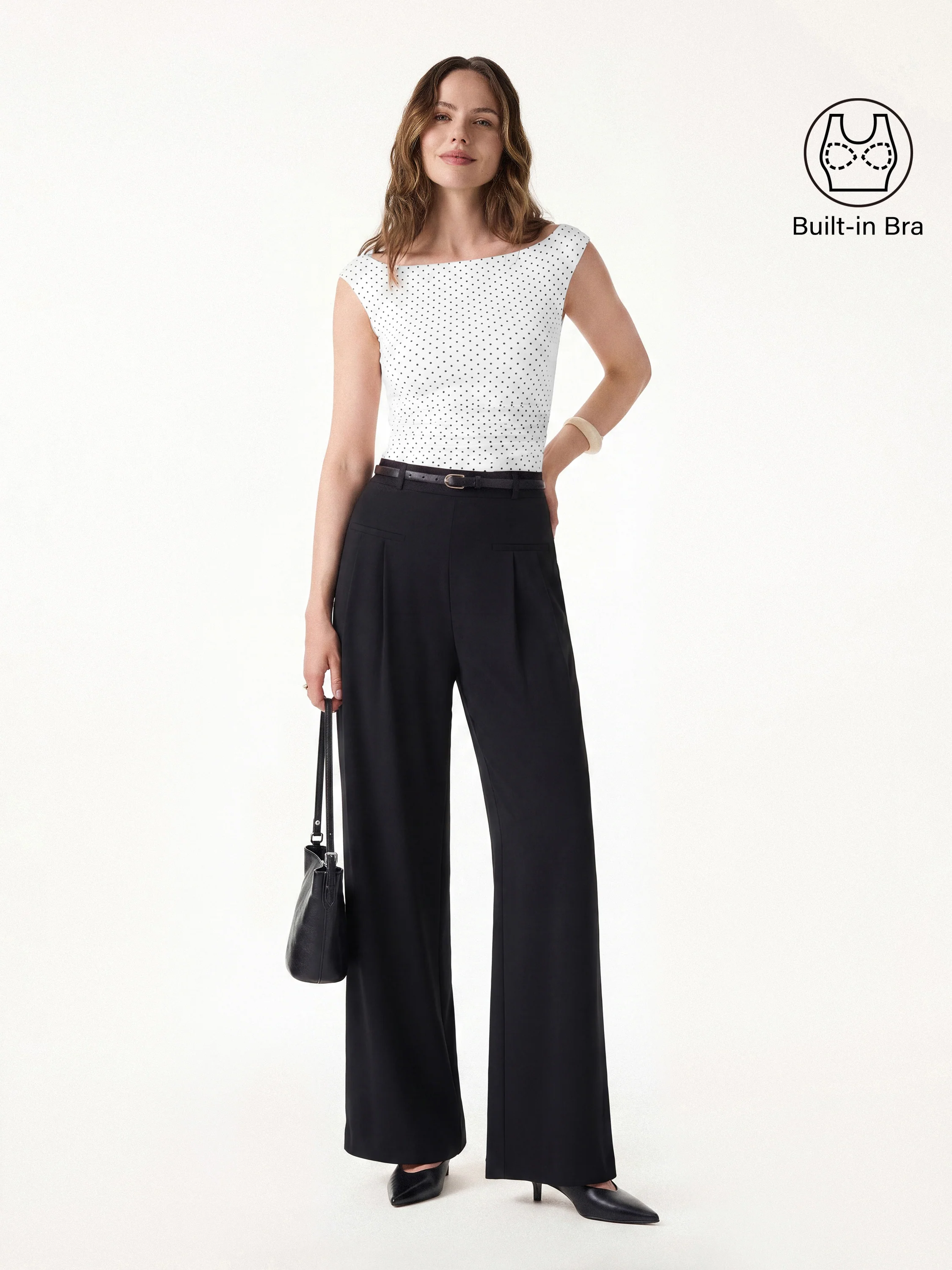 Stretch Cotton Polka Dot Boatneck Ruched Bra Top Limited Edition - Image 16
