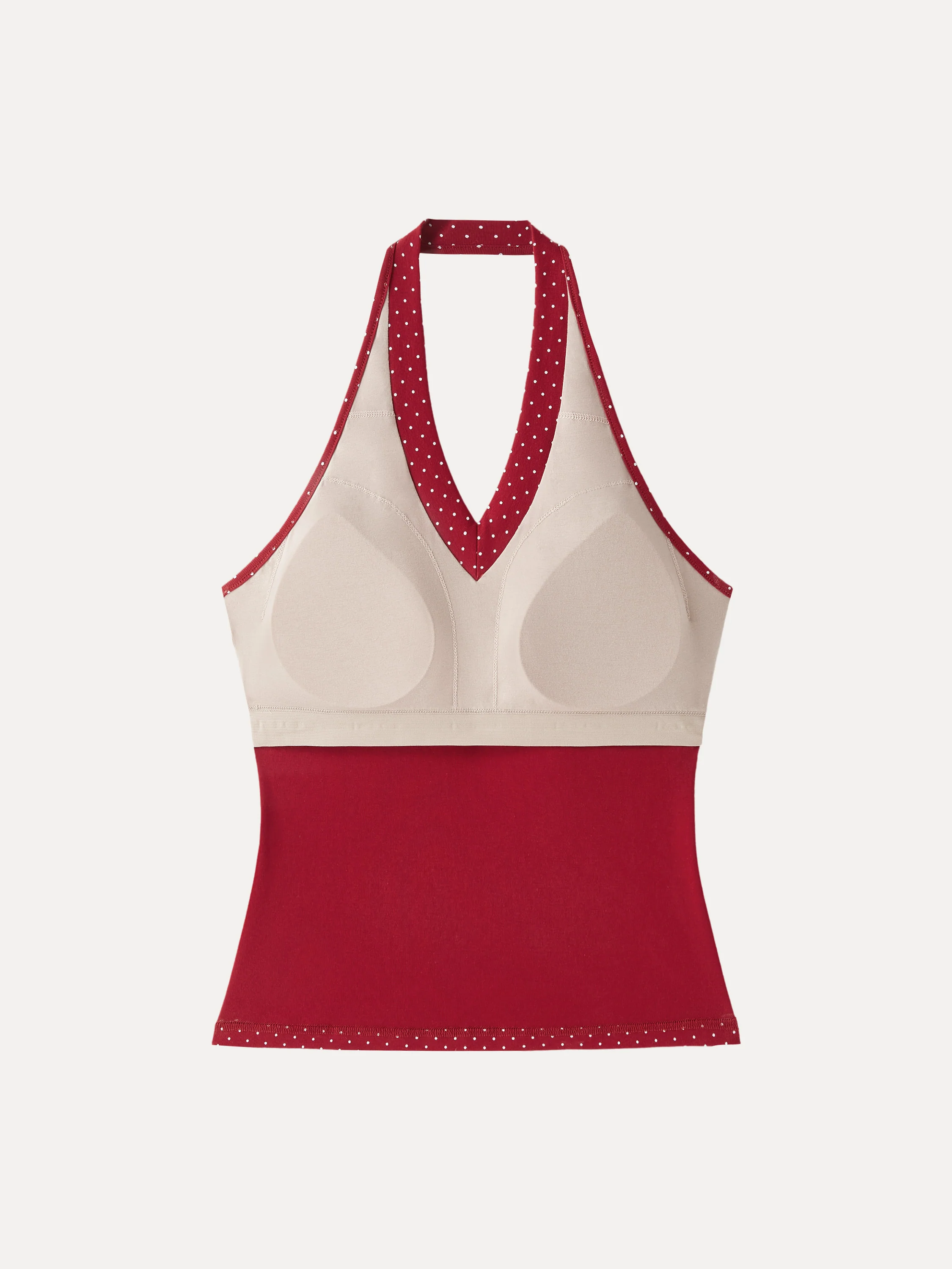Stretch Cotton Polka Dot Halter Neck Open Back Bra Top - Image 11