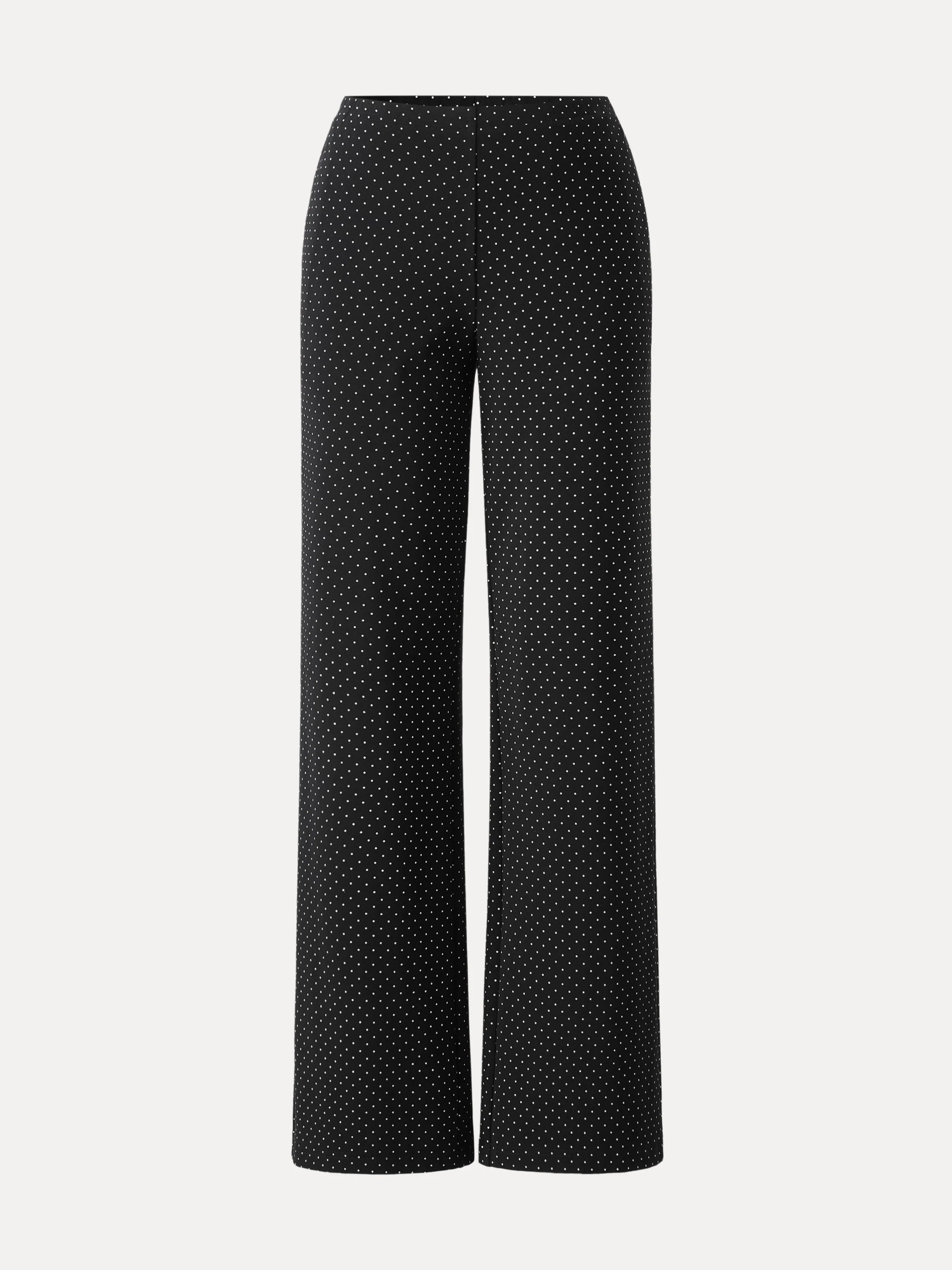 Stretch Cotton Polka Dot Wide Leg Pull-On Pants with Pockets Limited Edition - Image 16