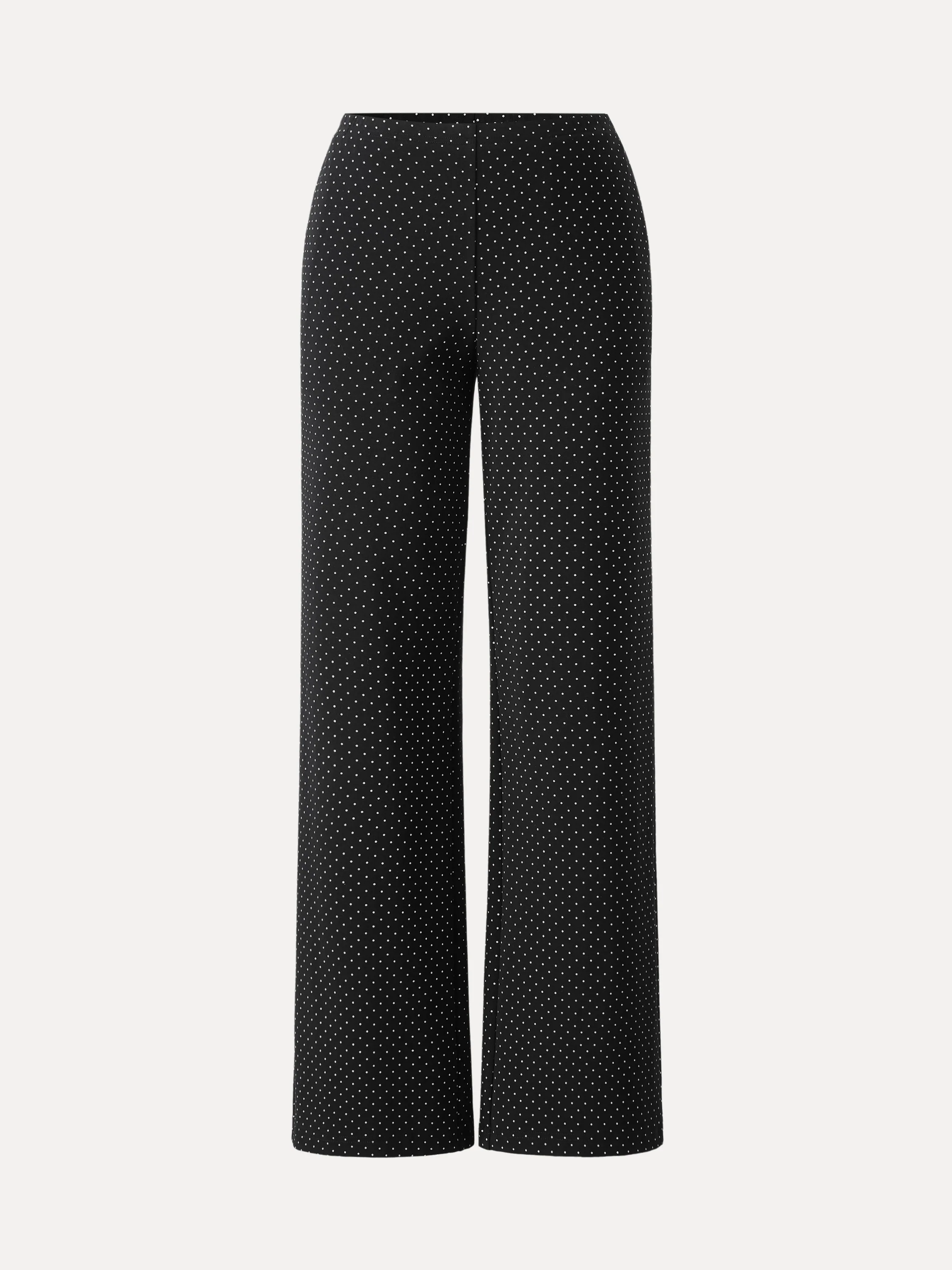 Stretch Cotton Polka Dot Wide Leg Pull-On Pants with Pockets Limited Edition - Image 17