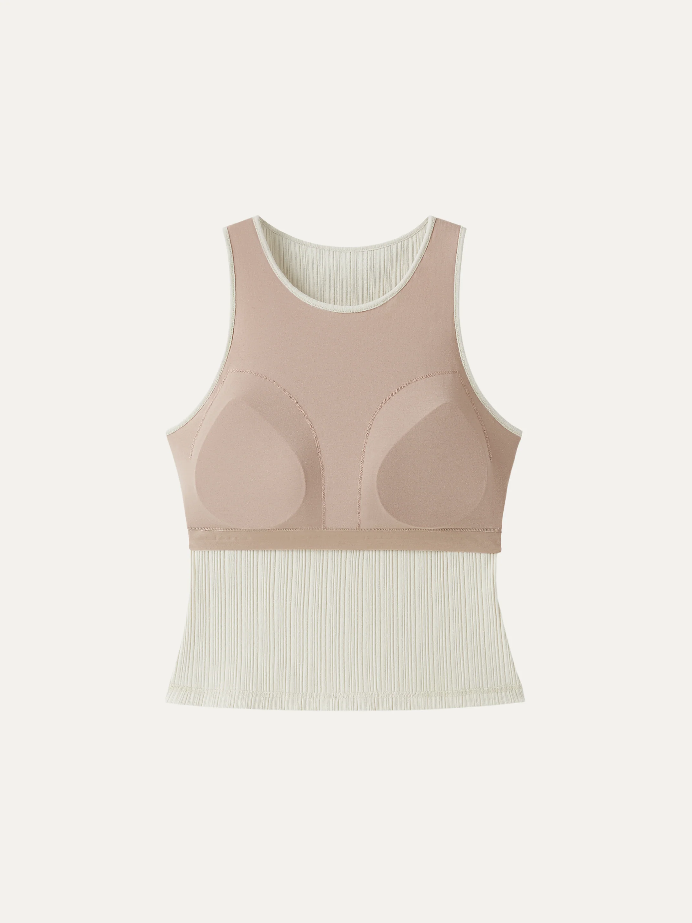 Stretch Cotton Ribbed Round Neck Bra Tank - Image 8