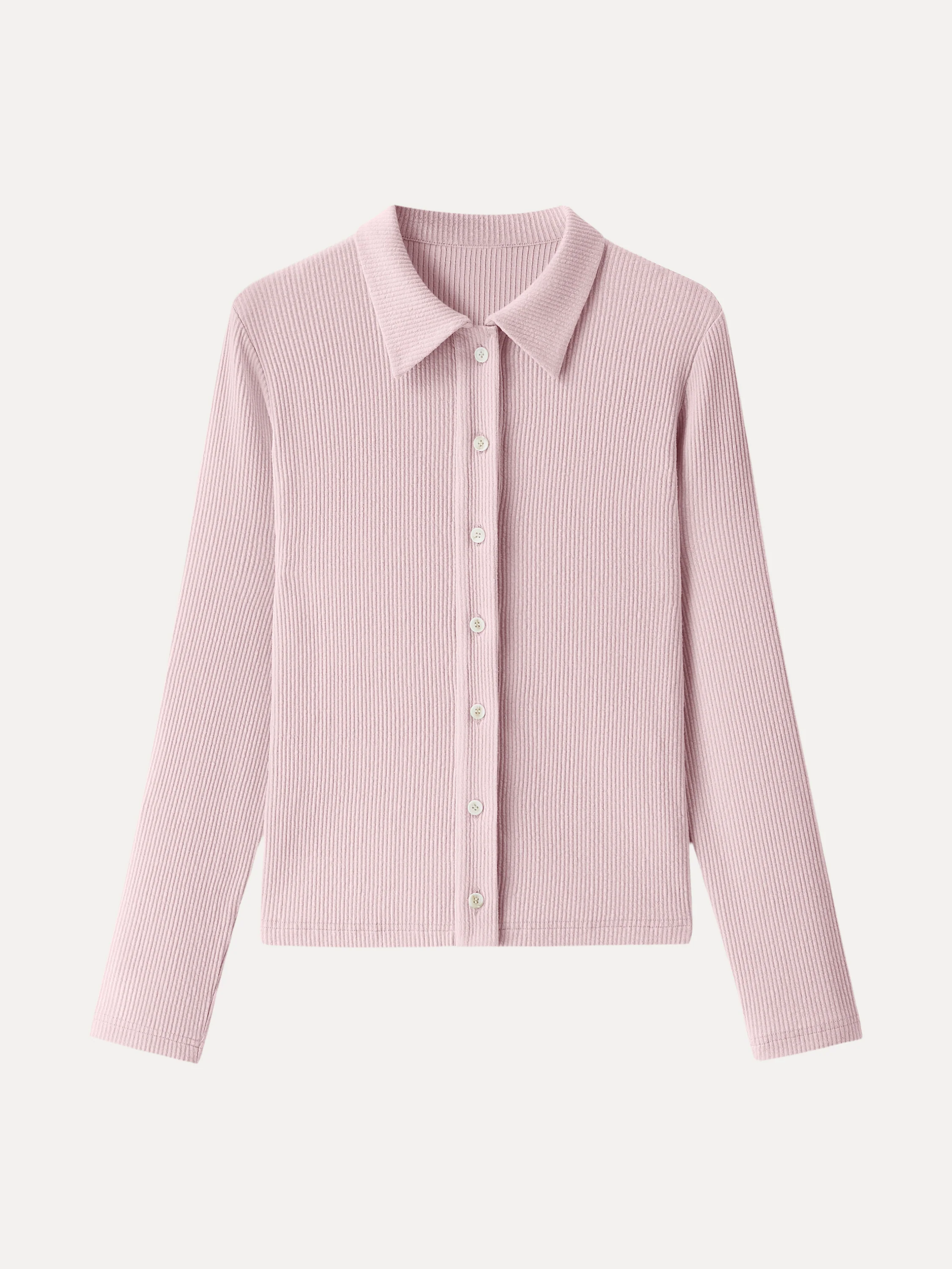 Stretch Cotton Textured Knit Button-Front Cardigan - Image 2