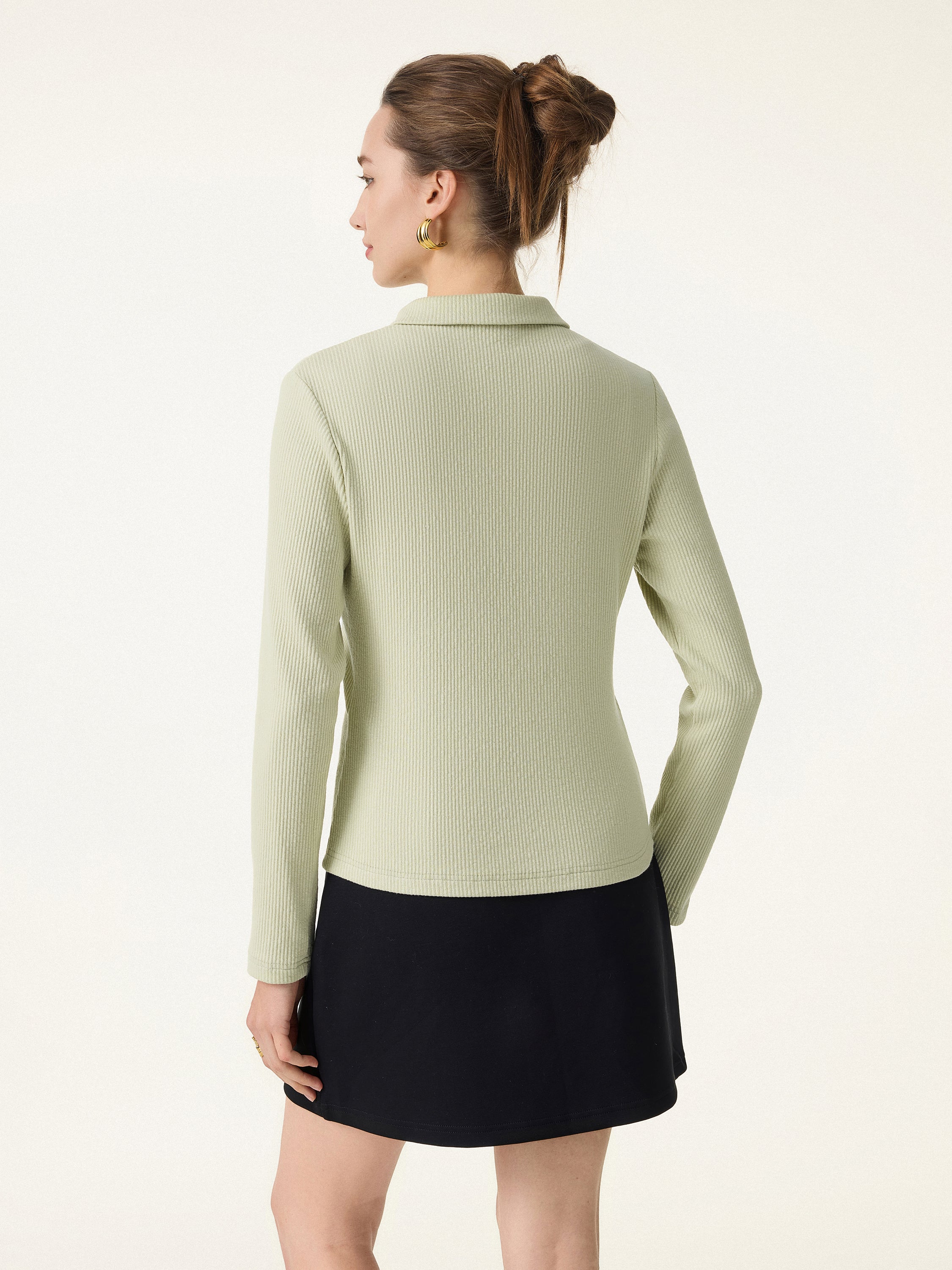 Stretch Cotton Textured Knit Button-Front Cardigan - Image 8