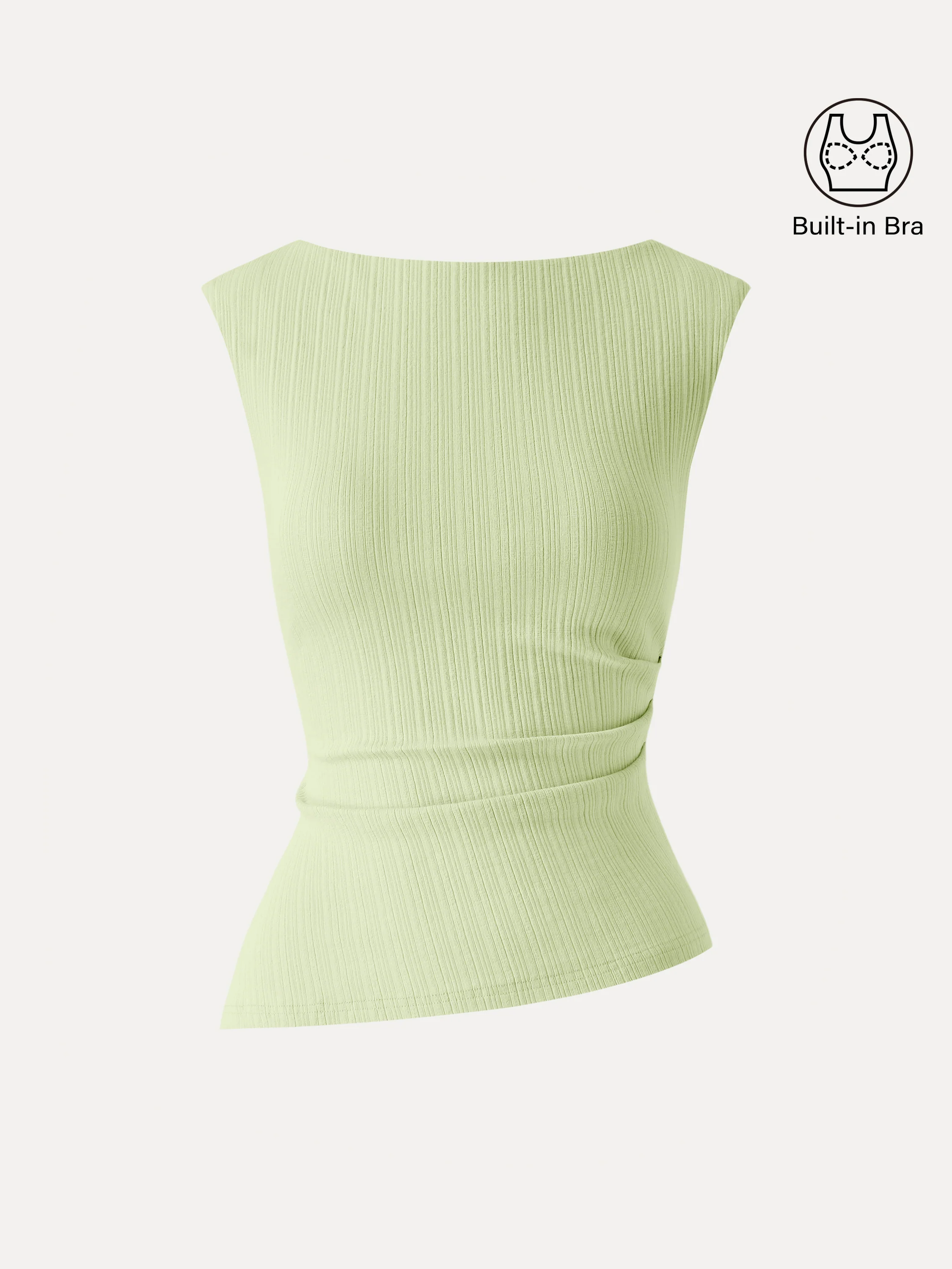 Stretch Cotton Tucked Asymmetrical Hem Bra Top - Image 14