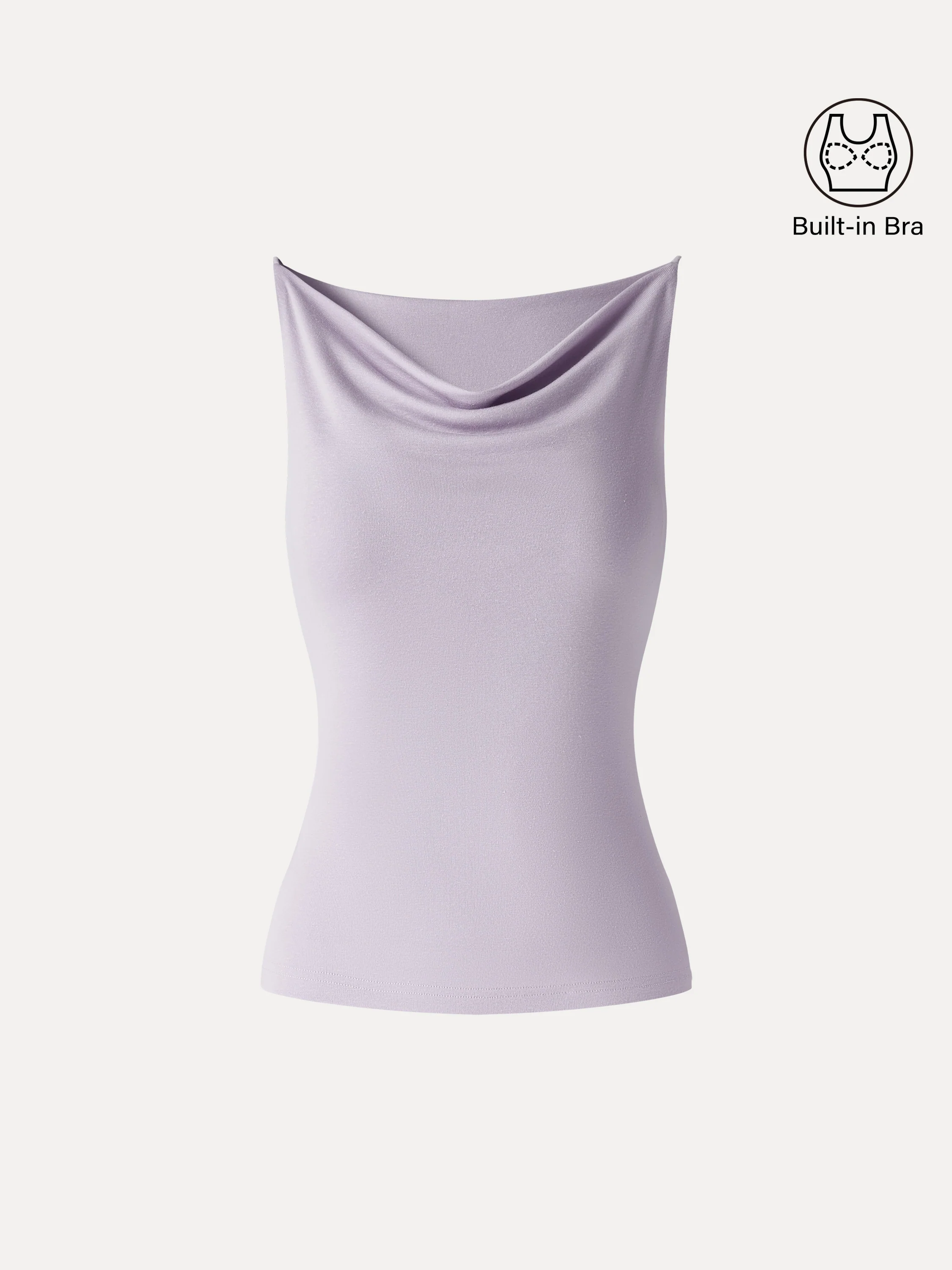 Stretch Linen Cowl Neck Bra Tank - Image 13