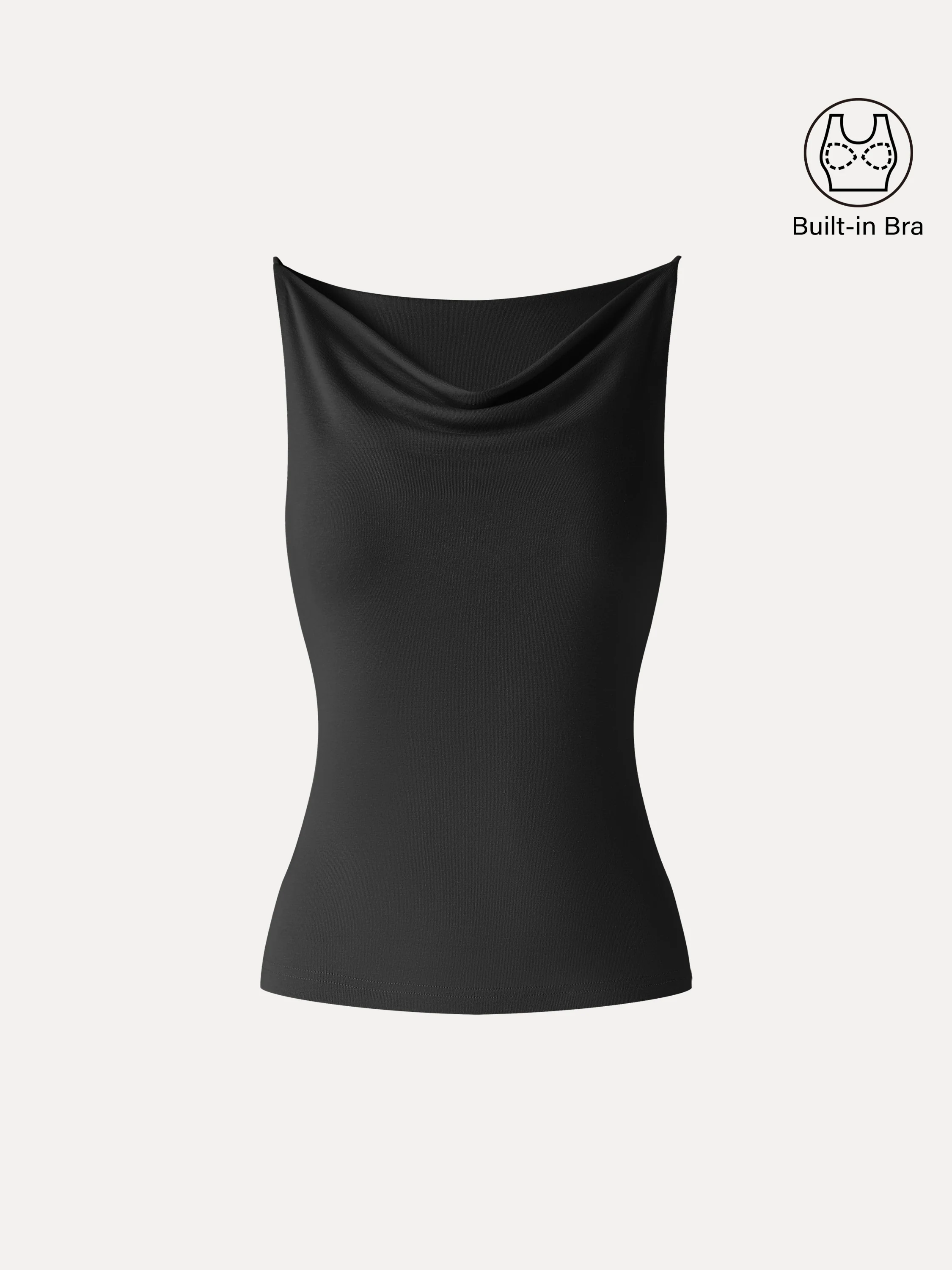 Stretch Linen Cowl Neck Bra Tank - Image 16