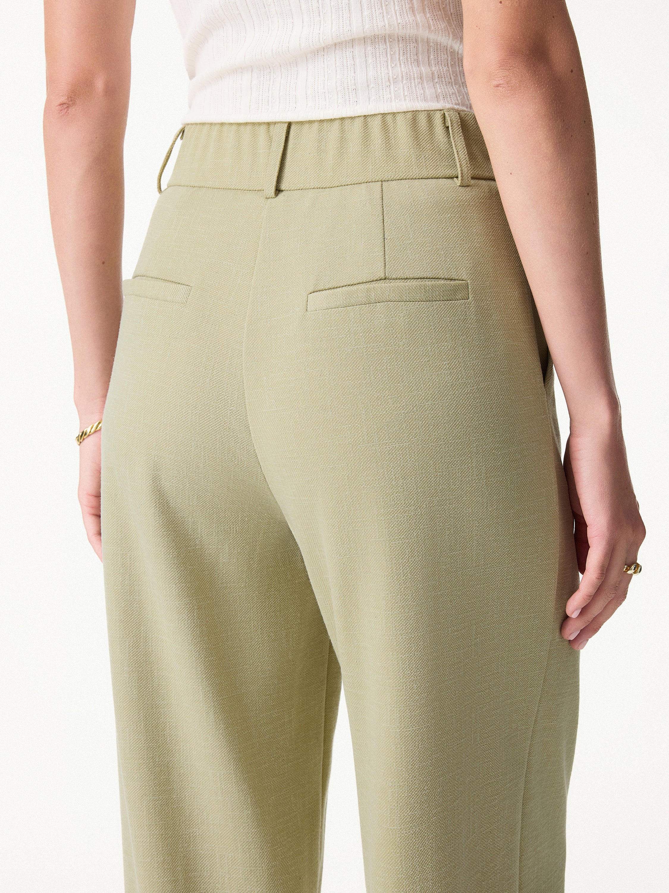 Stretch Linen-Like Wrinkle-Reisistant Tapered Pants - Image 10