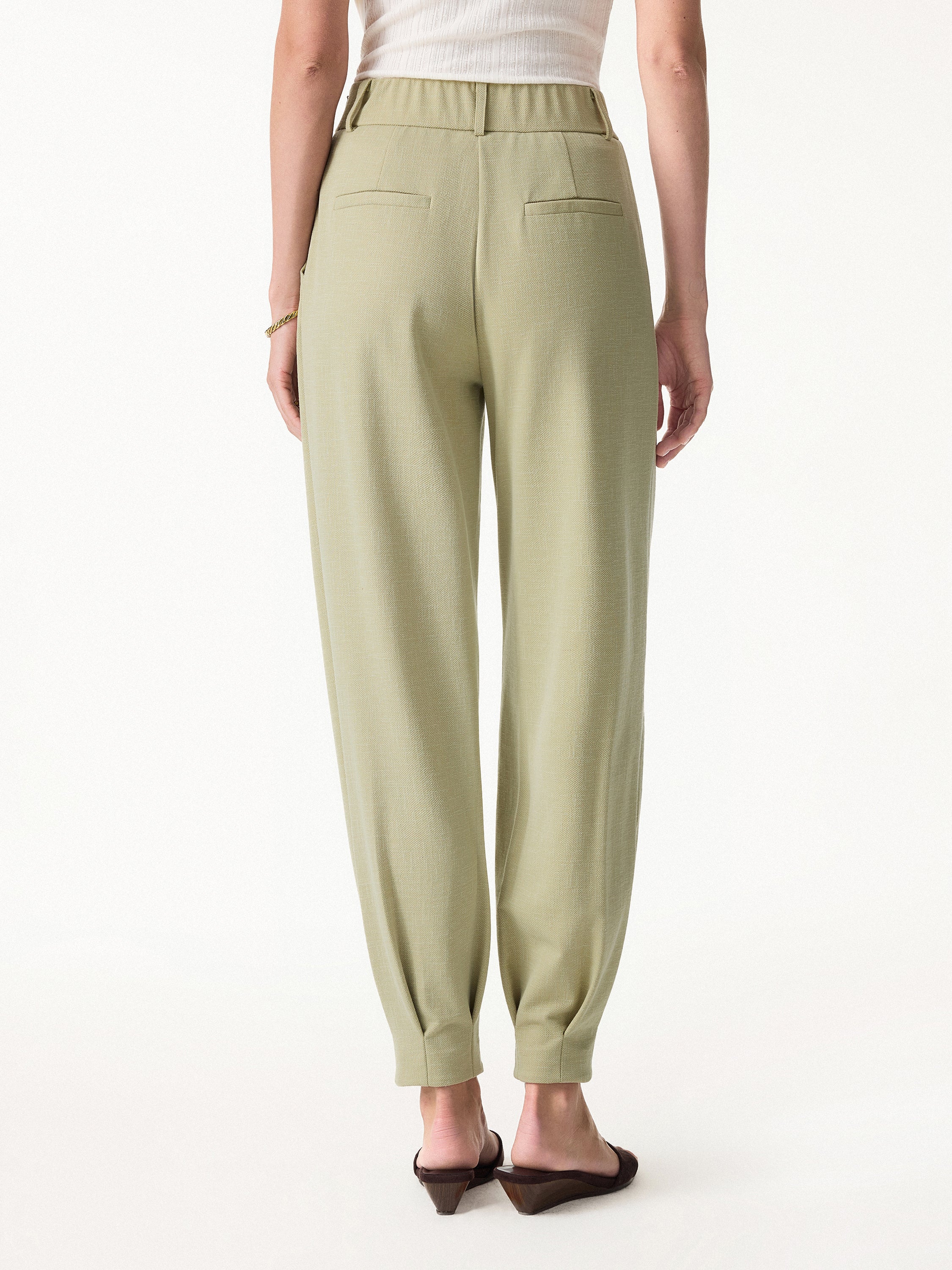 Stretch Linen-Like Wrinkle-Reisistant Tapered Pants - Image 13
