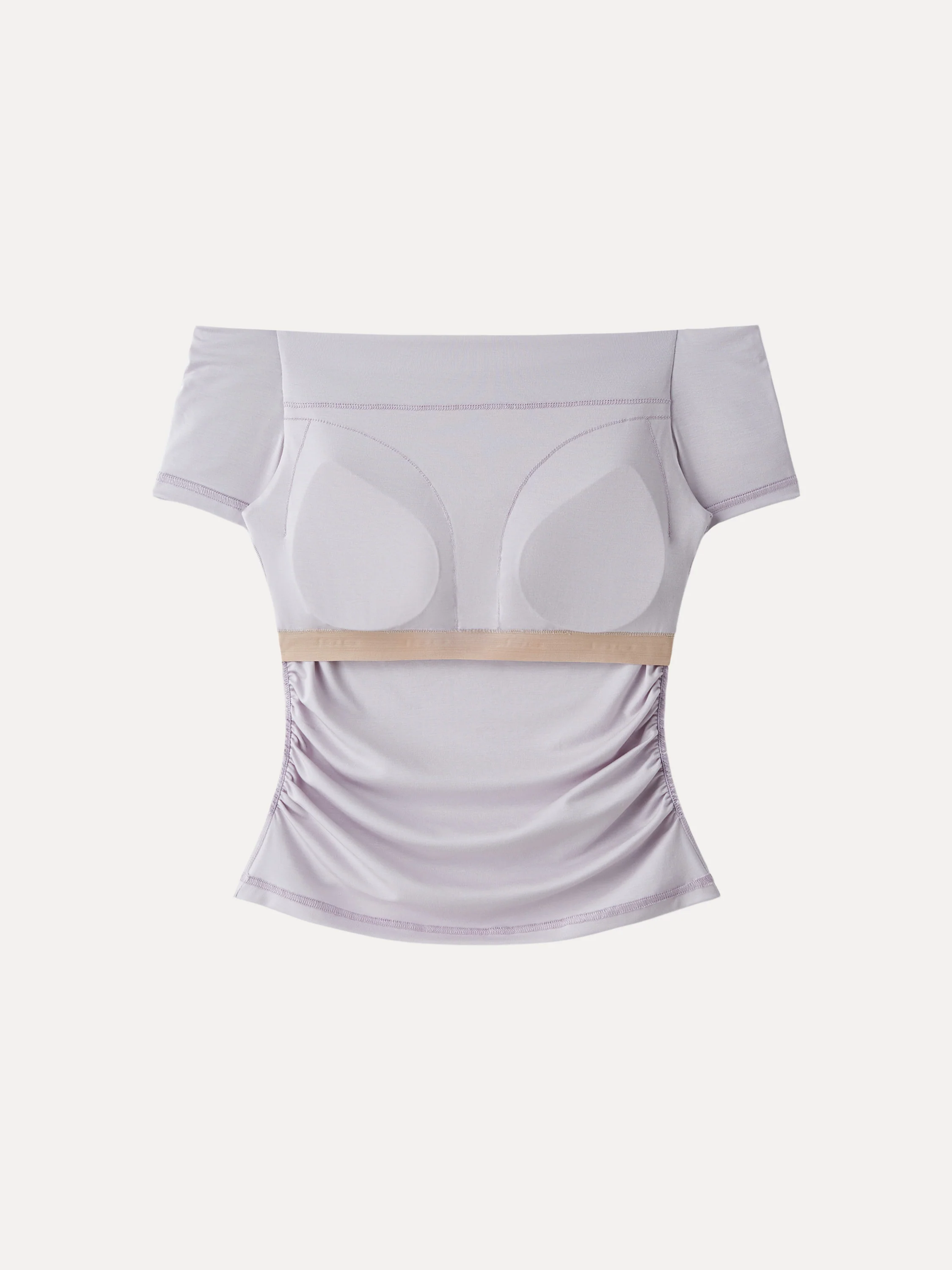 Stretch Lyocell Off-Shoulder Ruched Bra Top - Image 9