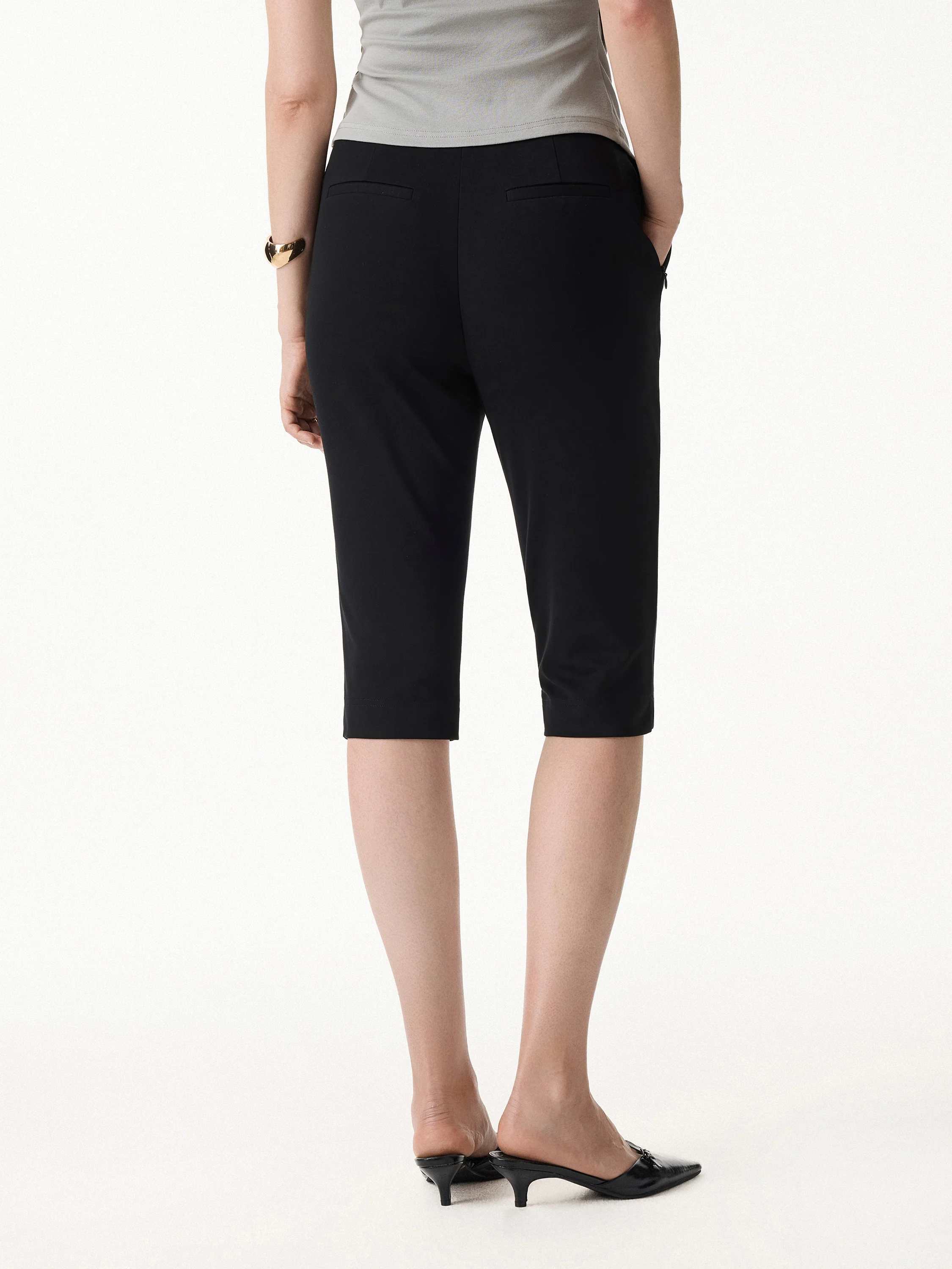 Stretch Ponte Chic Capri Pants with Pockets - Image 8