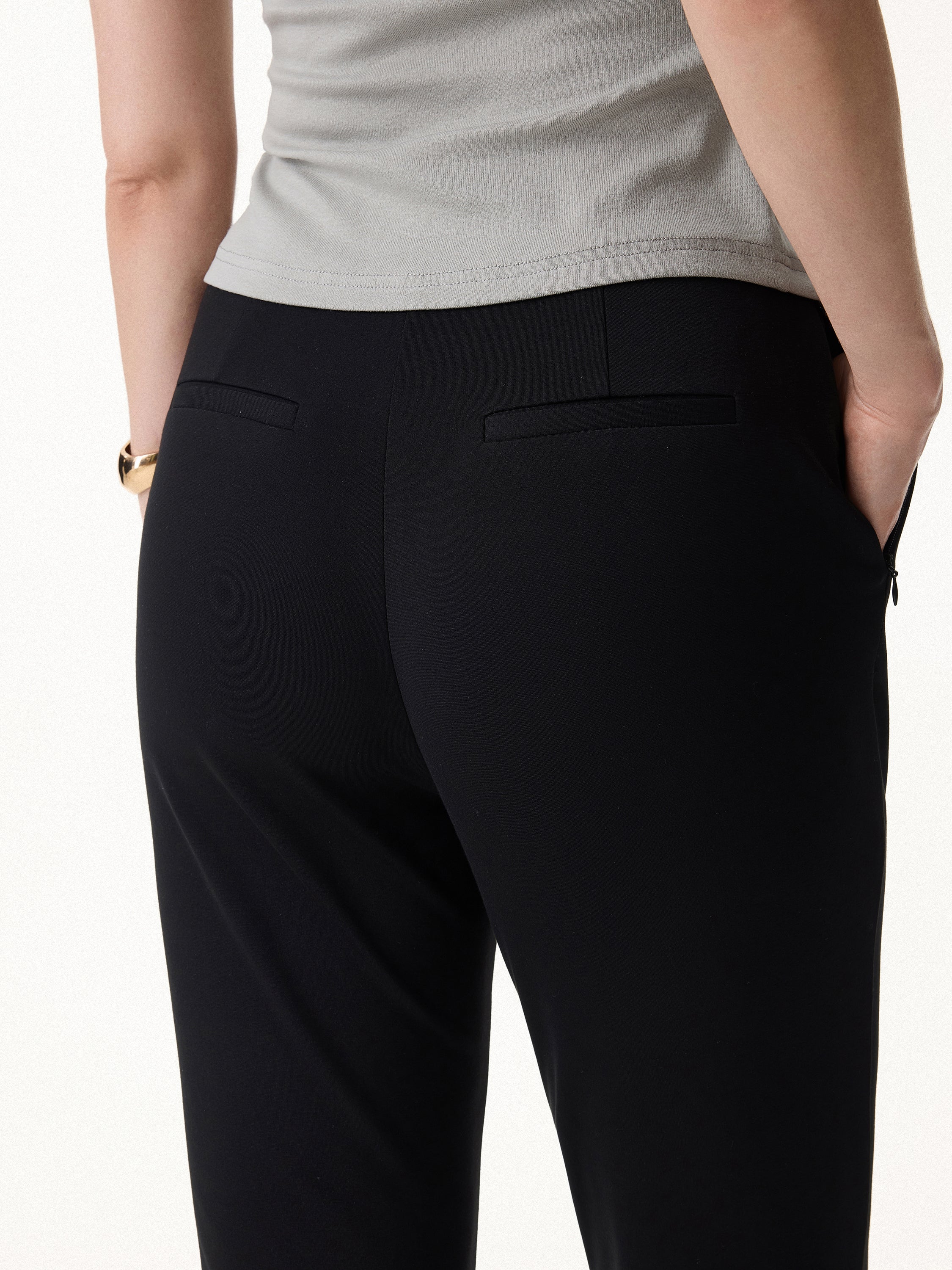 Stretch Ponte Chic Capri Pants with Pockets - Image 9