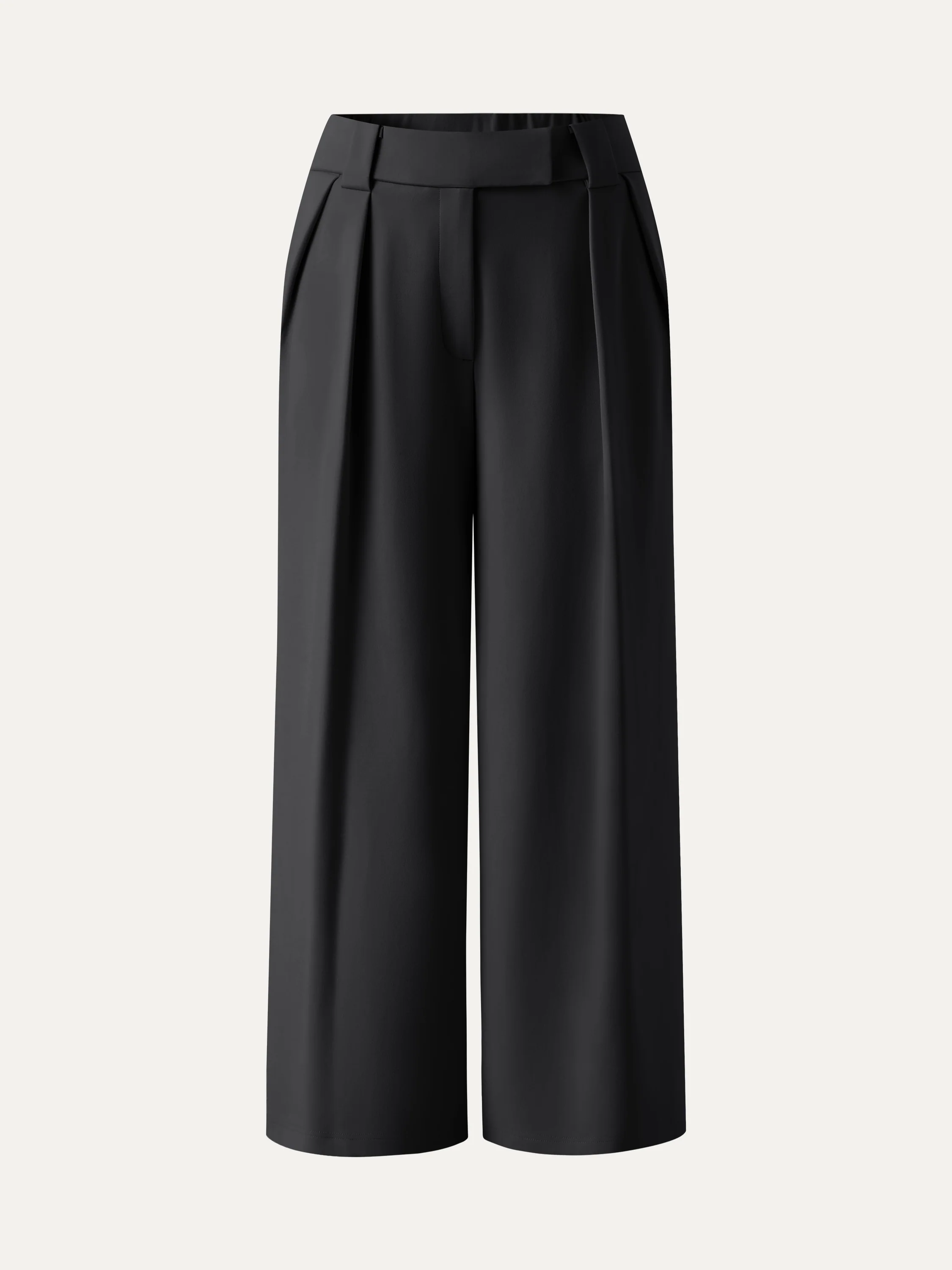 Stretch Ponte Cropped Wide Leg Trousers - Image 8
