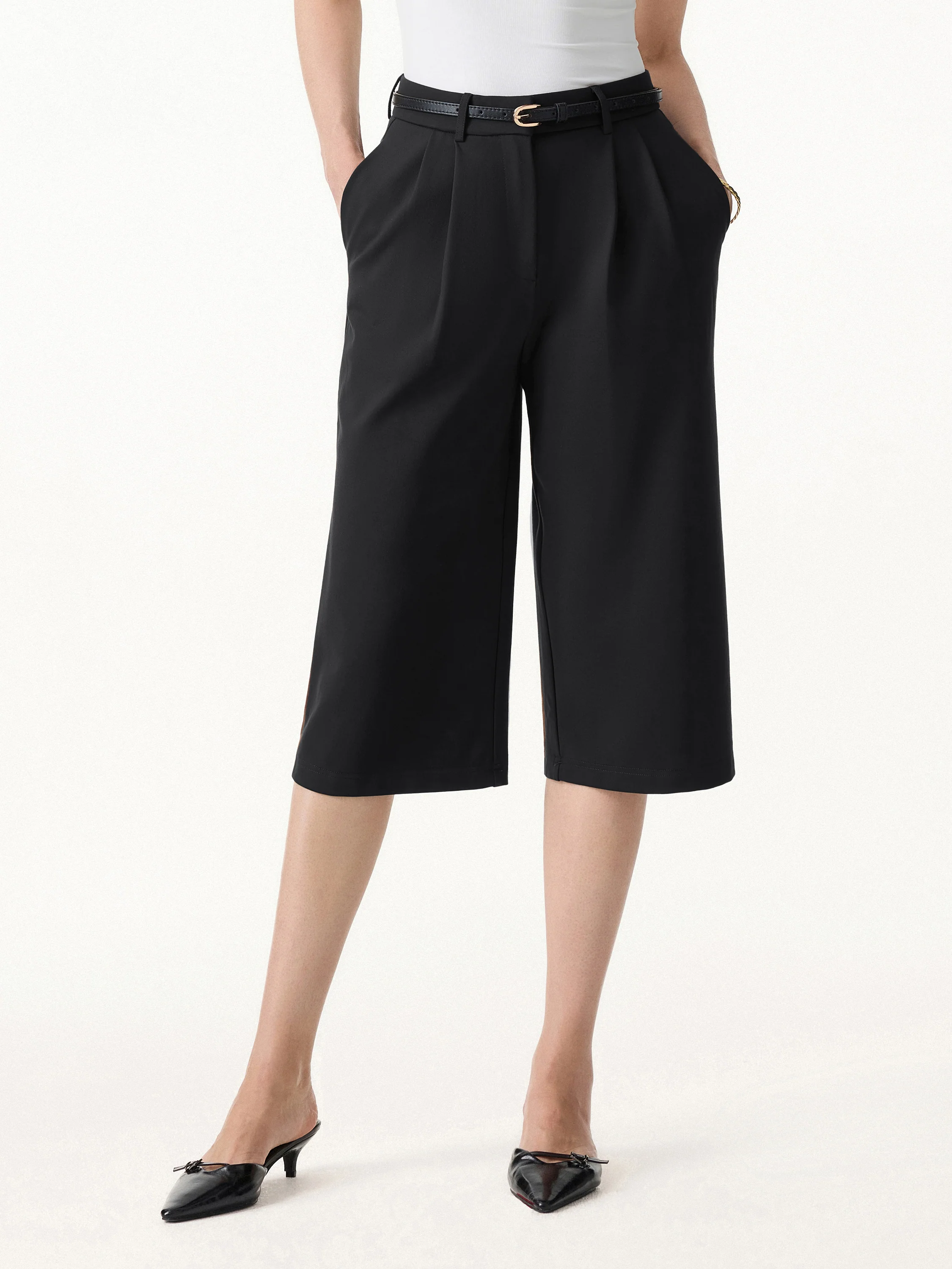 Stretch Ponte High Rise Upper-Calf Length Trousers - Image 2