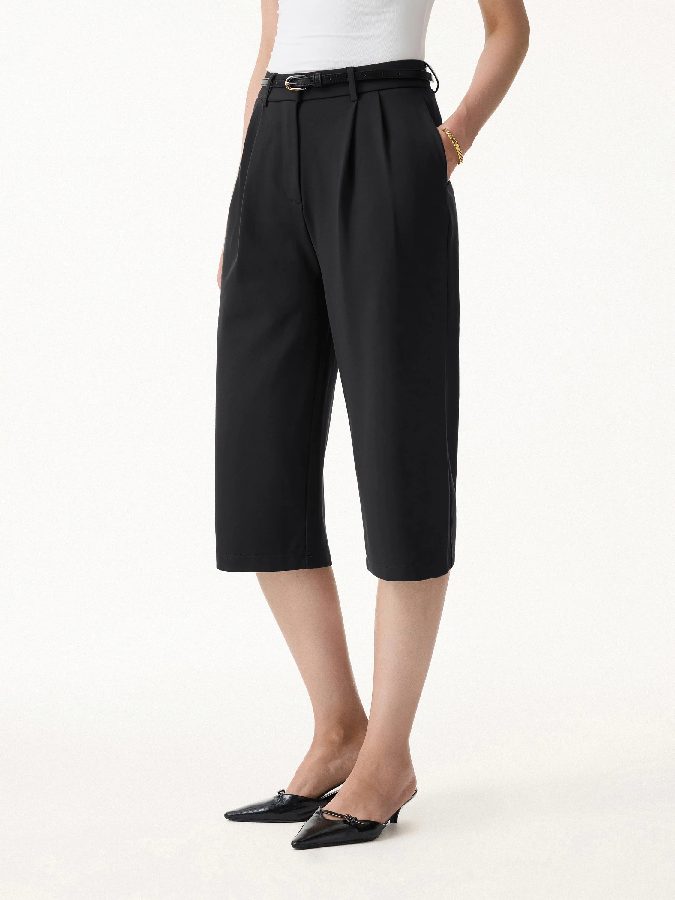 Stretch Ponte High Rise Upper-Calf Length Trousers - Image 4
