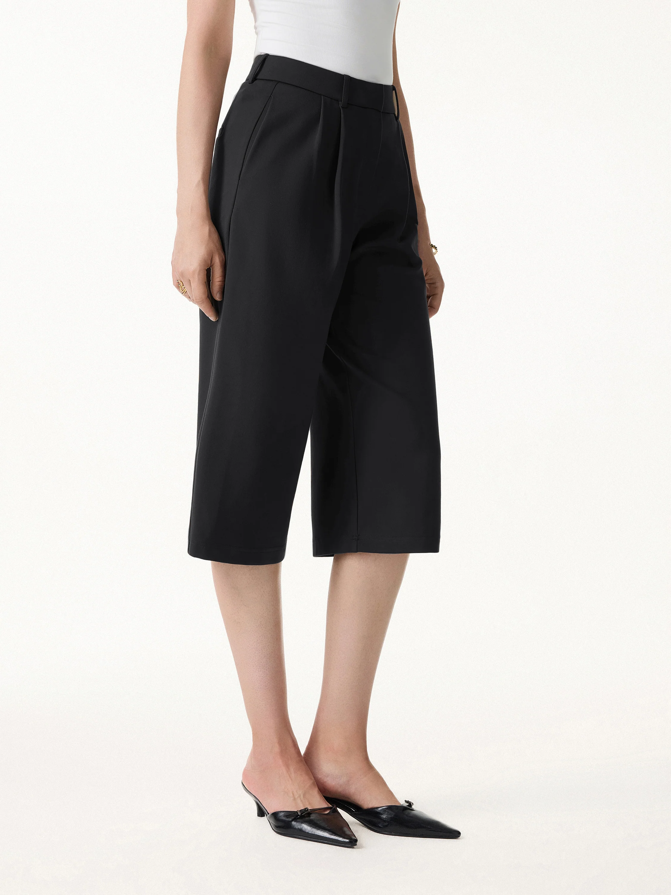 Stretch Ponte High Rise Upper-Calf Length Trousers - Image 5
