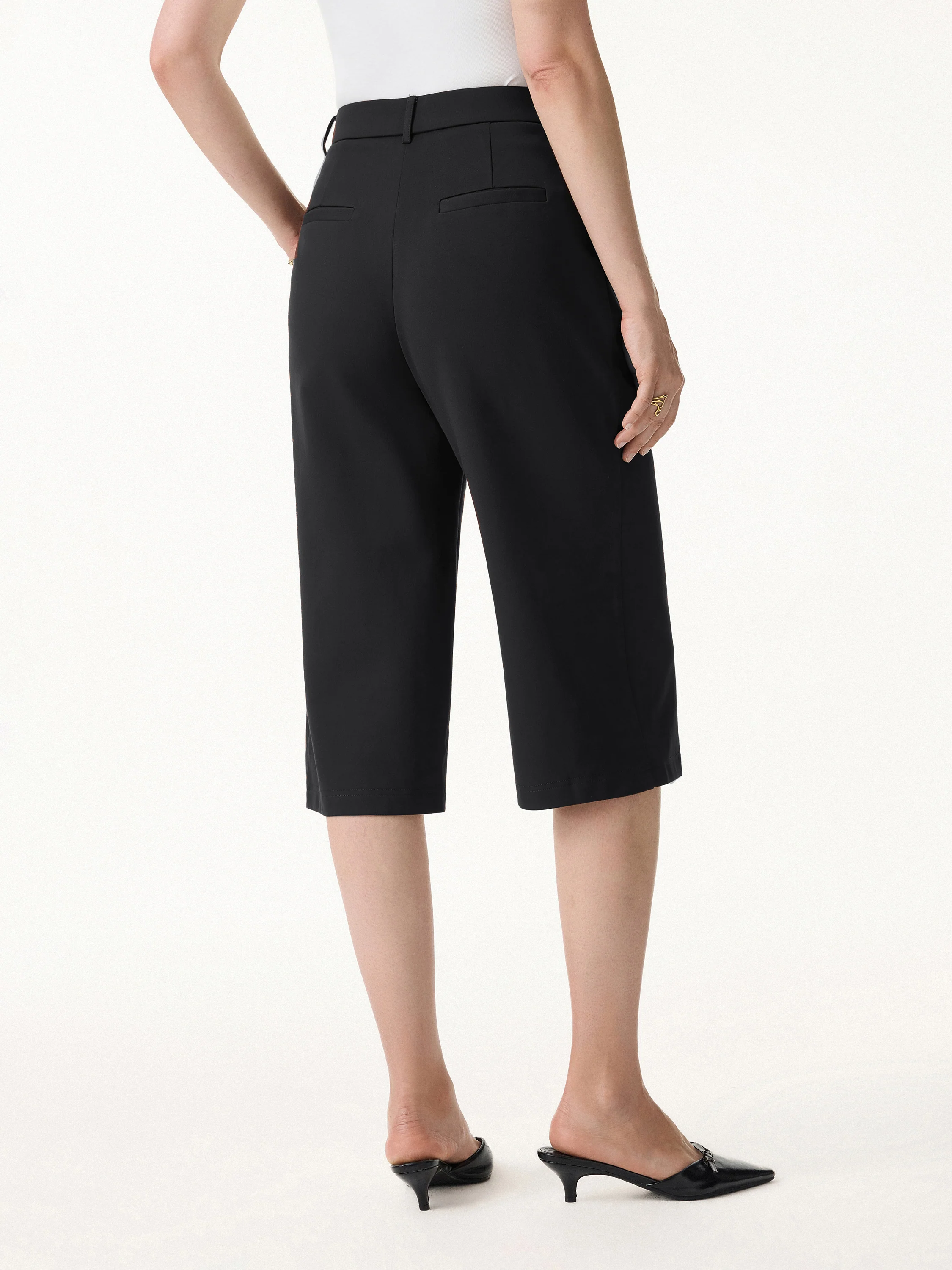 Stretch Ponte High Rise Upper-Calf Length Trousers - Image 6