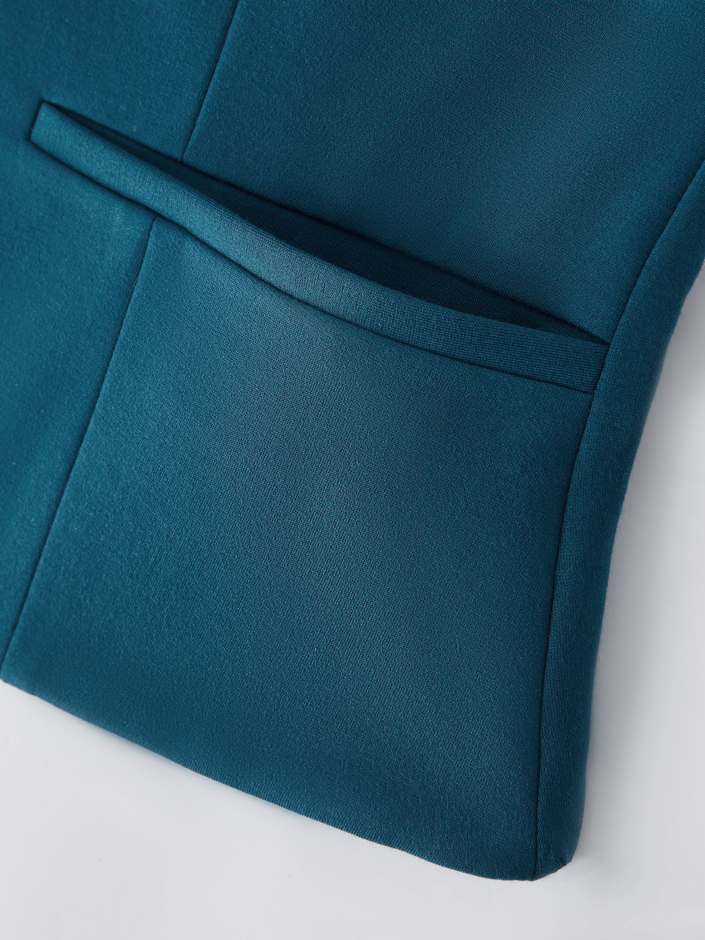 Stretch Ponte Square Neck Cropped Waistcoat with Pockets - Image 6
