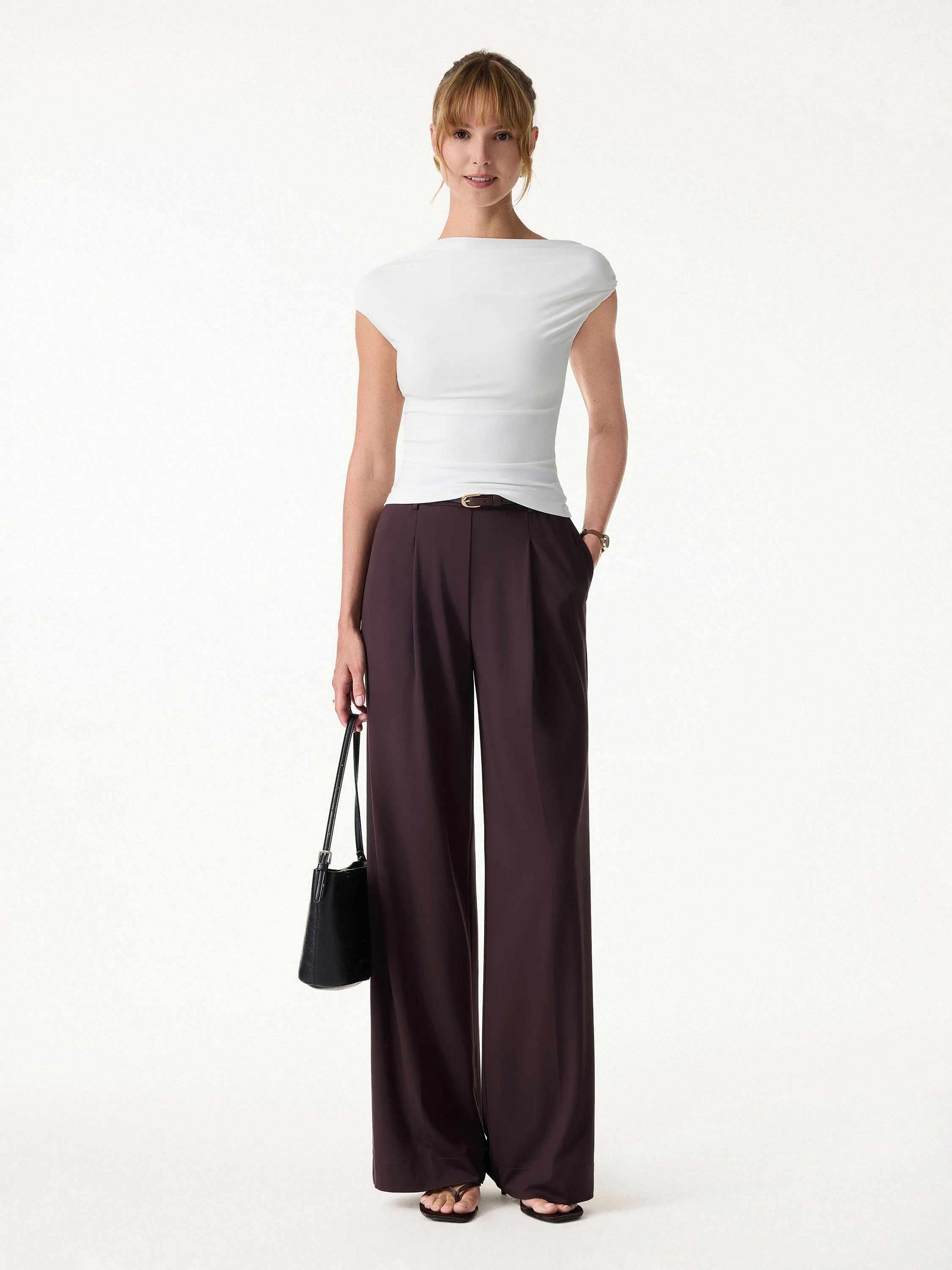 Stretchy Flowy High Rise Wide Leg The Success Pants - Image 3