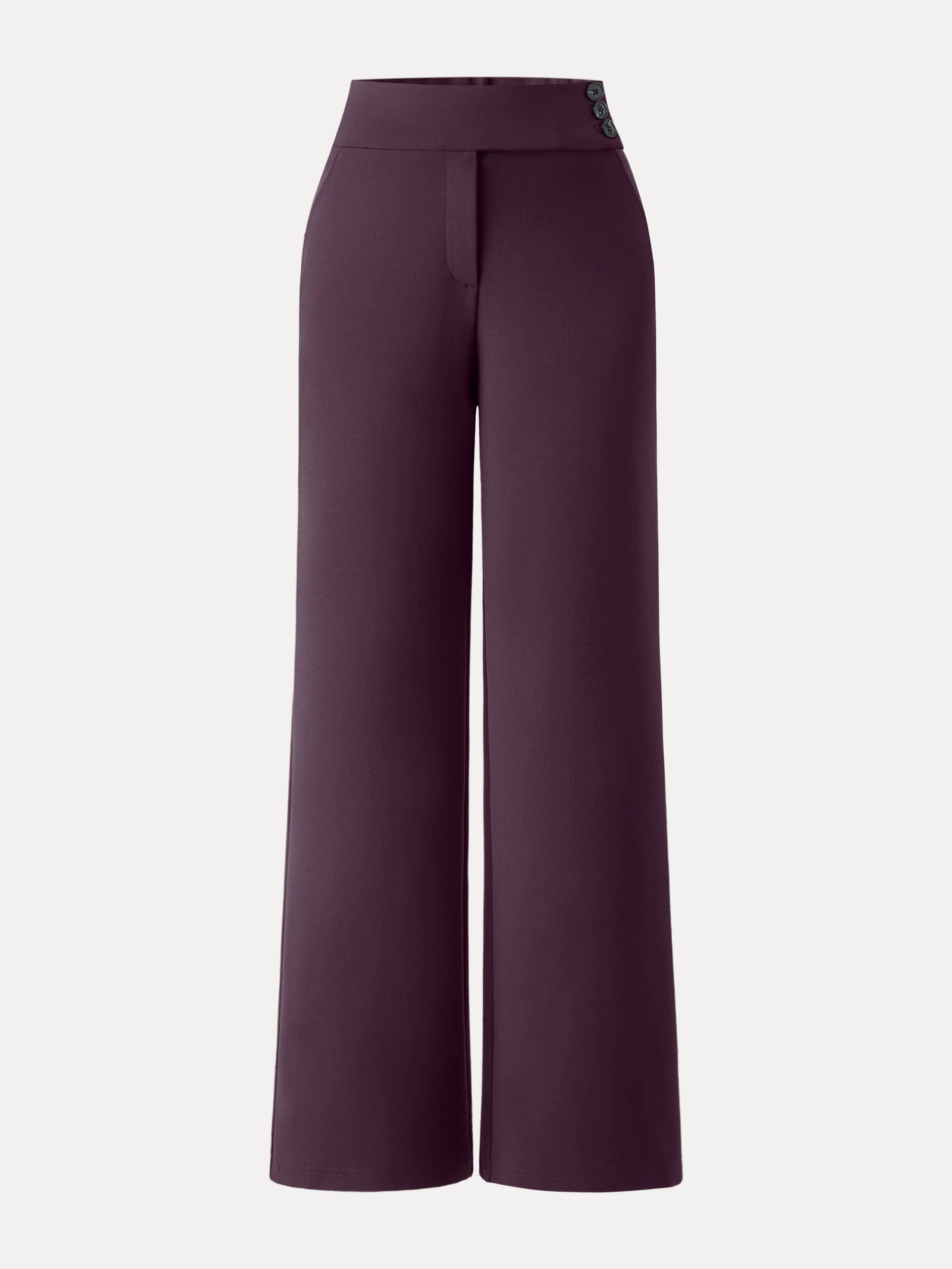 Stretchy High Rise Wide Leg Pants with Pockets