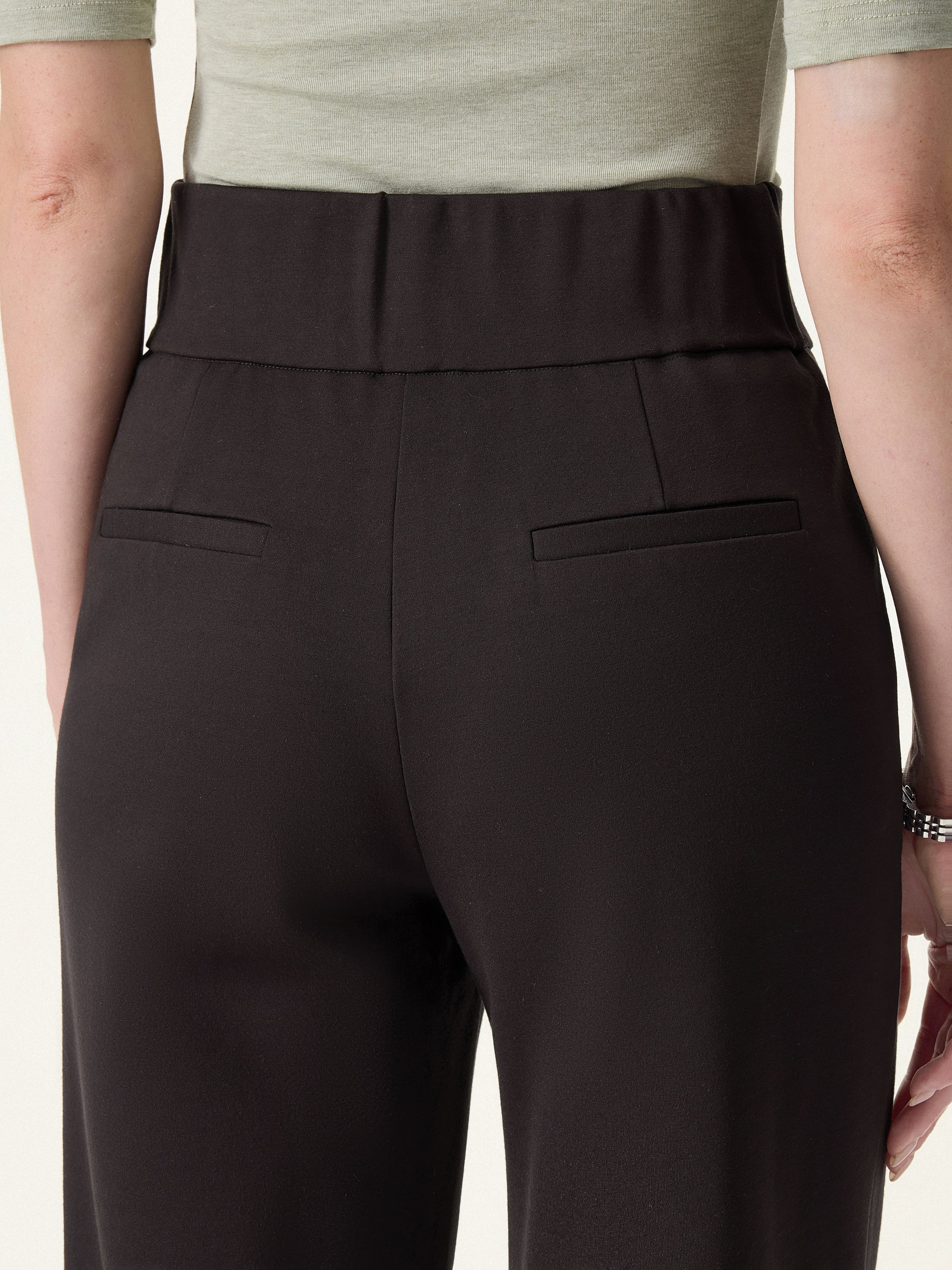 Stretchy High Rise Wide Leg Pants with Pockets - Image 8
