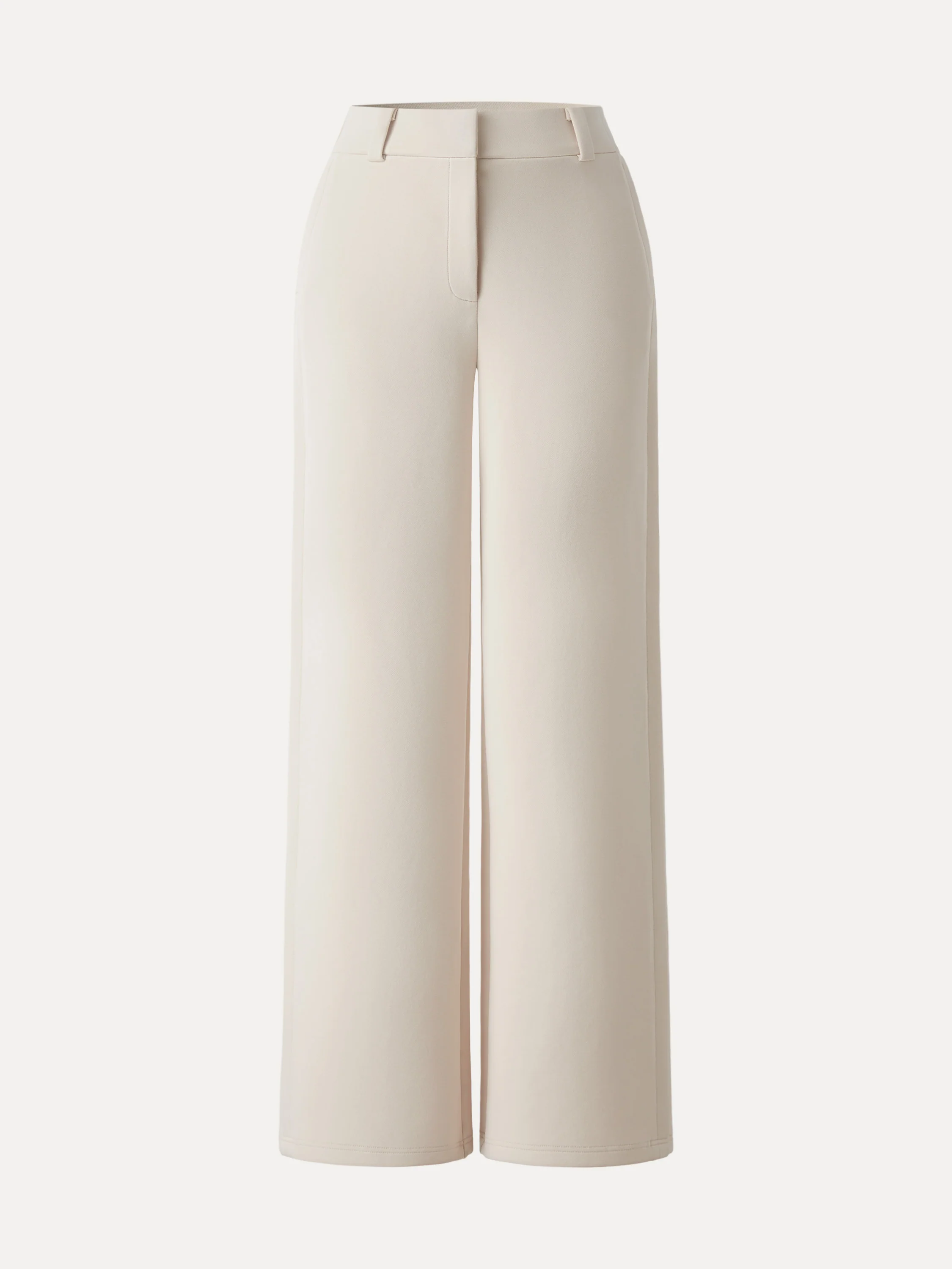 Stretchy Mid Rise Fly-Front Wide Leg Trousers - Image 14