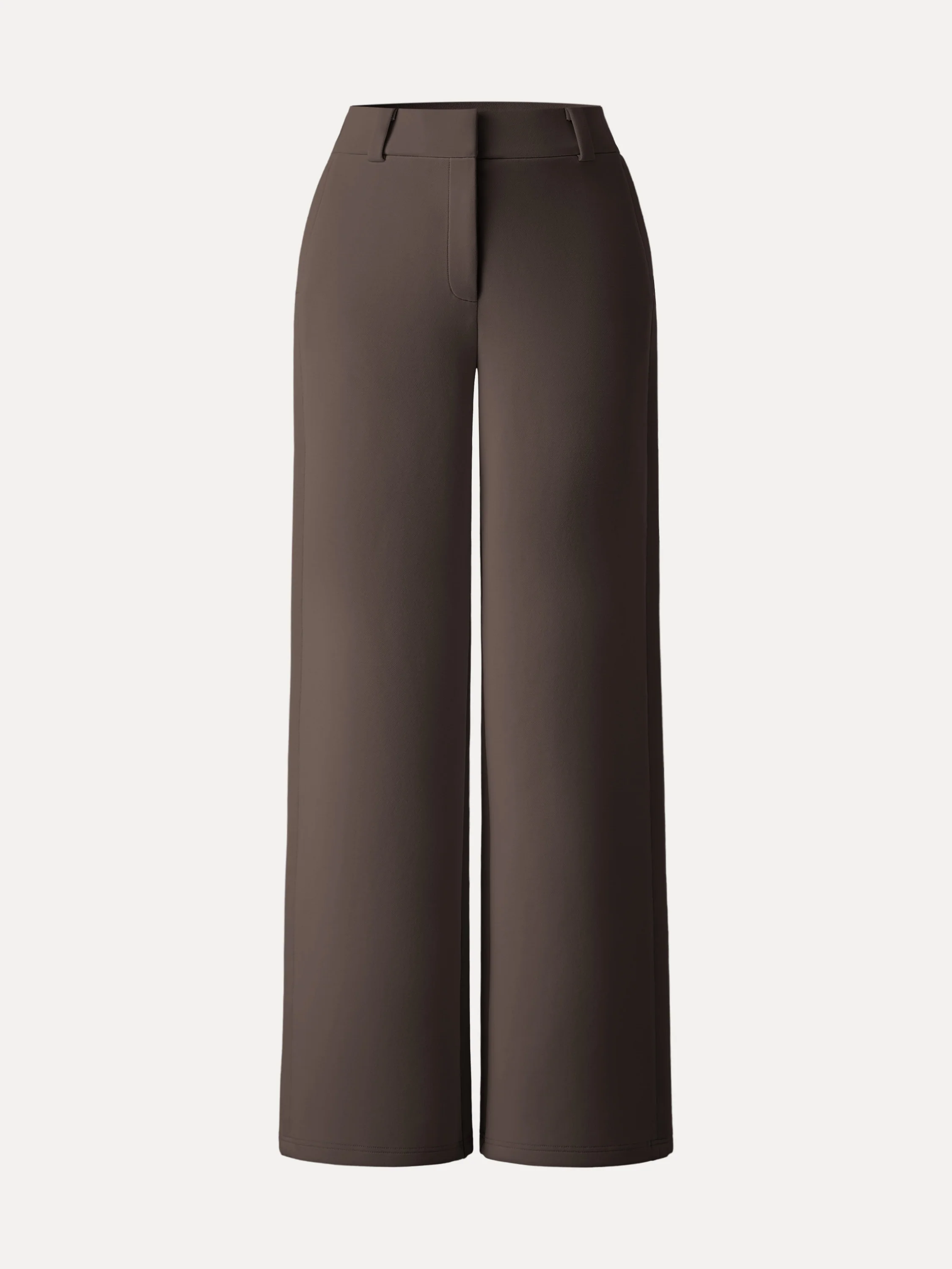 Stretchy Mid Rise Fly-Front Wide Leg Trousers - Image 17