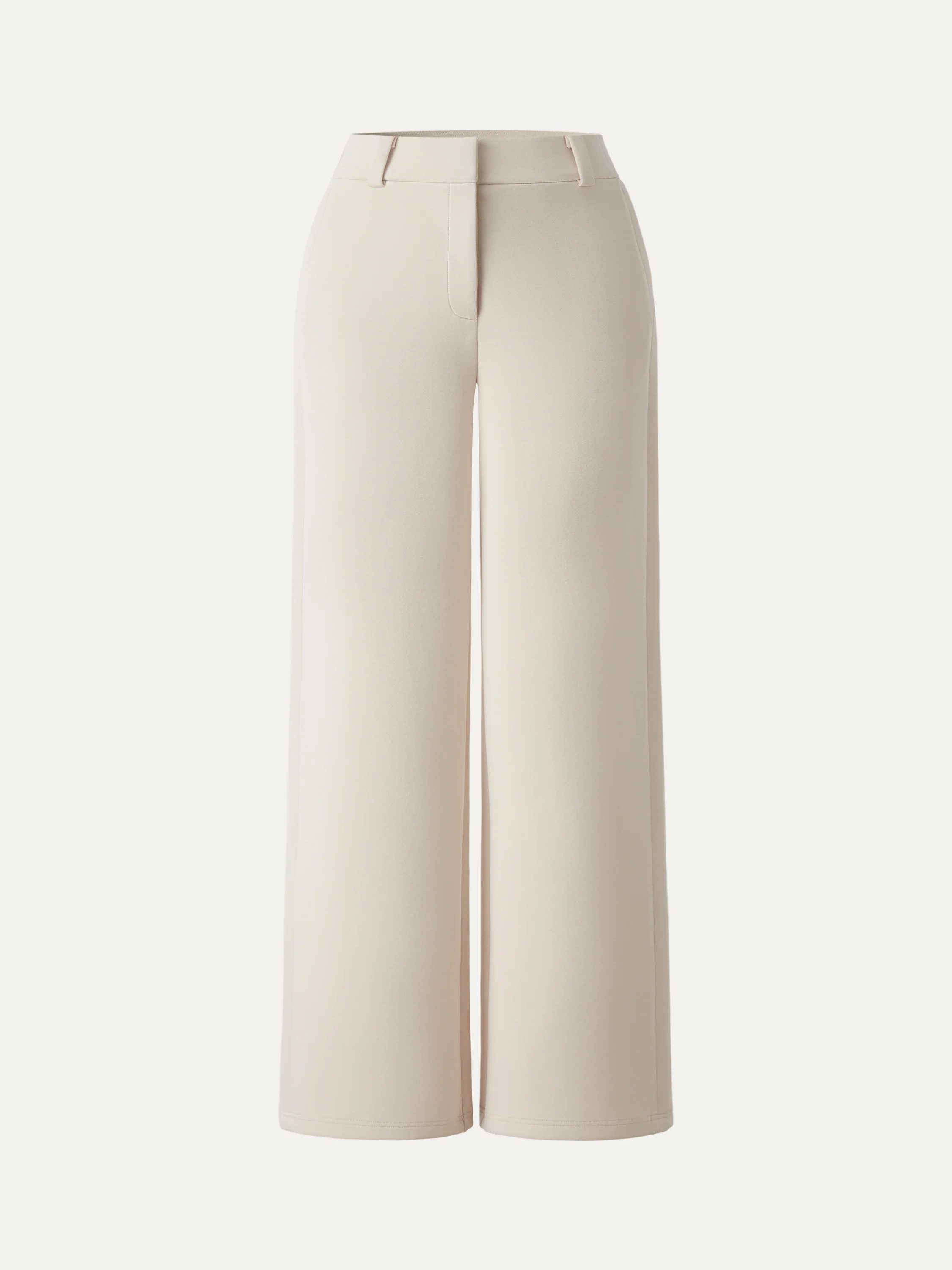 Stretchy Mid Rise Fly-Front Wide Leg Trousers - Image 18